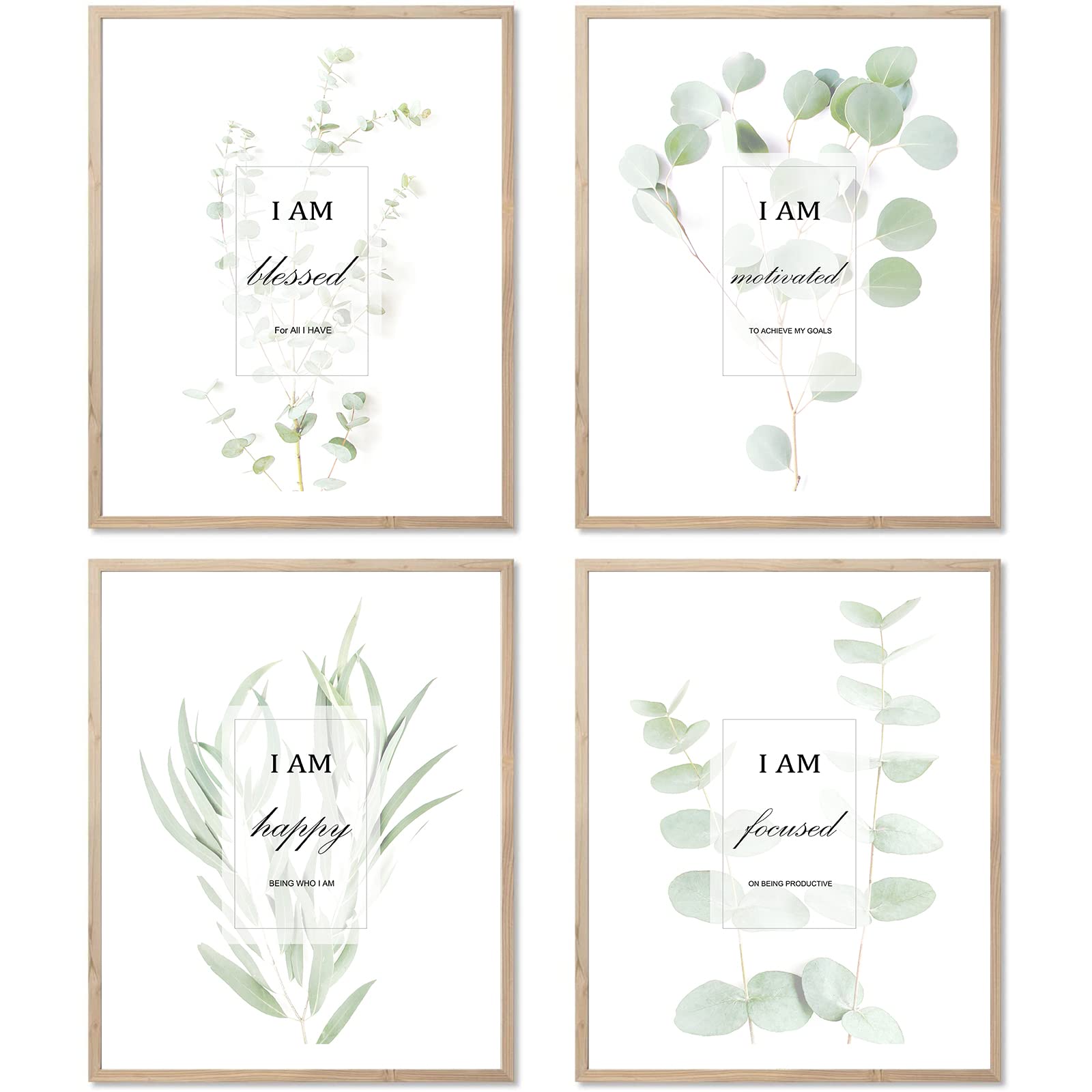 Hoozgee Motivational Botanical Plants Wall Art Prints Encouragement Words For Office Bedroom Decor Canvas Posters (8''X10'' Unfr