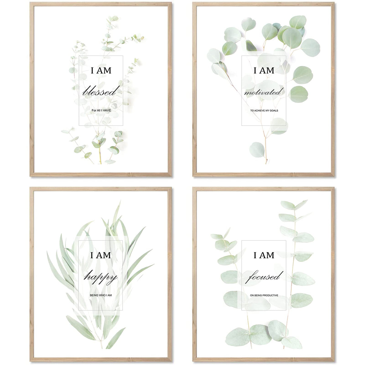 Hoozgee Motivational Botanical Plants Wall Art Prints Encouragement Words For Office Bedroom Decor Canvas Posters (11''X14'' Unf