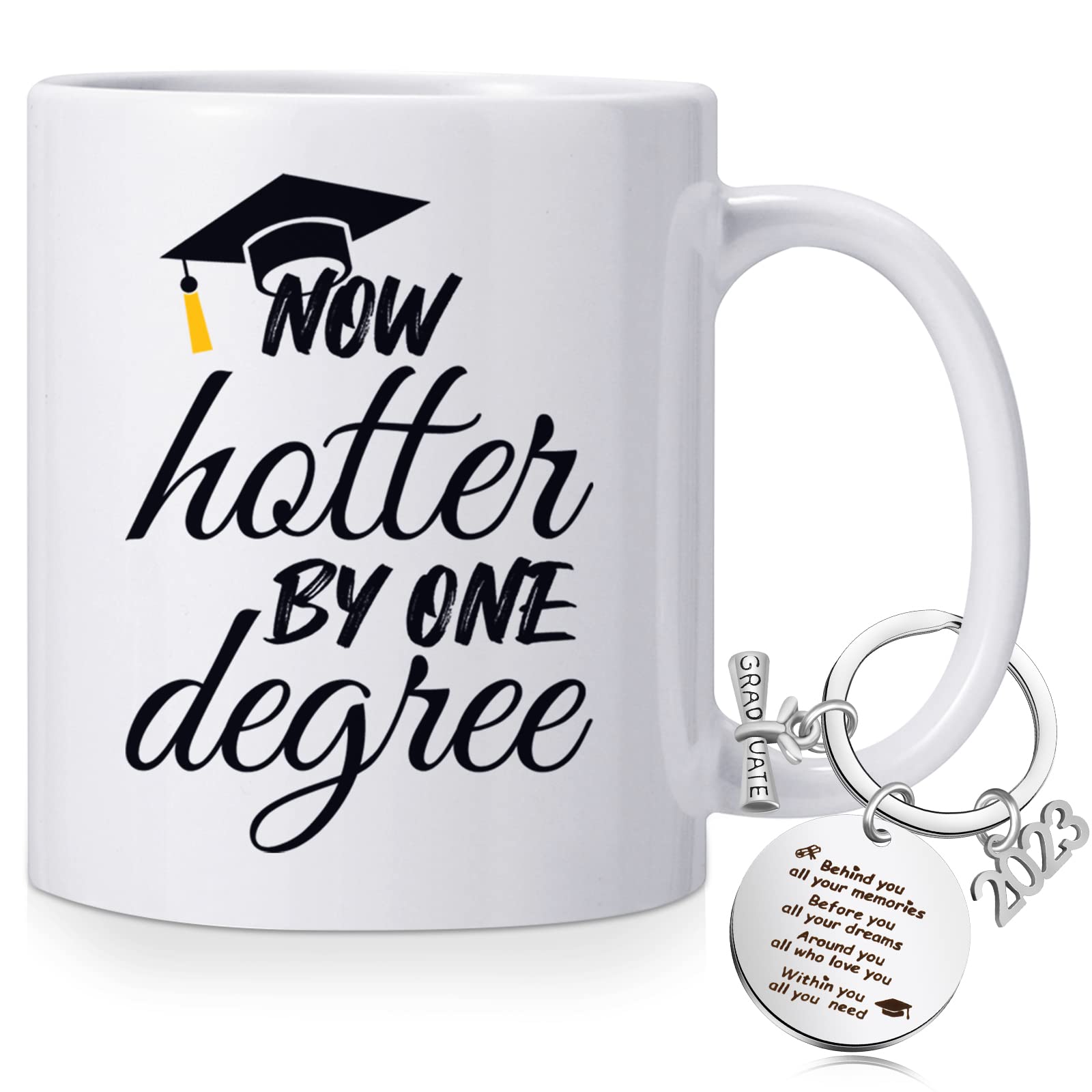 Novwang Graduation Mug Gifts, One Degree Hotter Masters Degree Graduation Gifts For Her Him, College Graduates, High School Grad