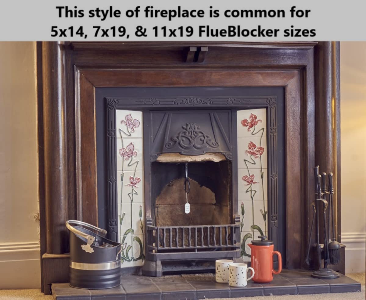 Flueblocker For 7''X19'' Chimney Flue - Chimney Sheep Fireplace Draft Stopper Plug Replacement Damper Fireplace Tool - Better Th