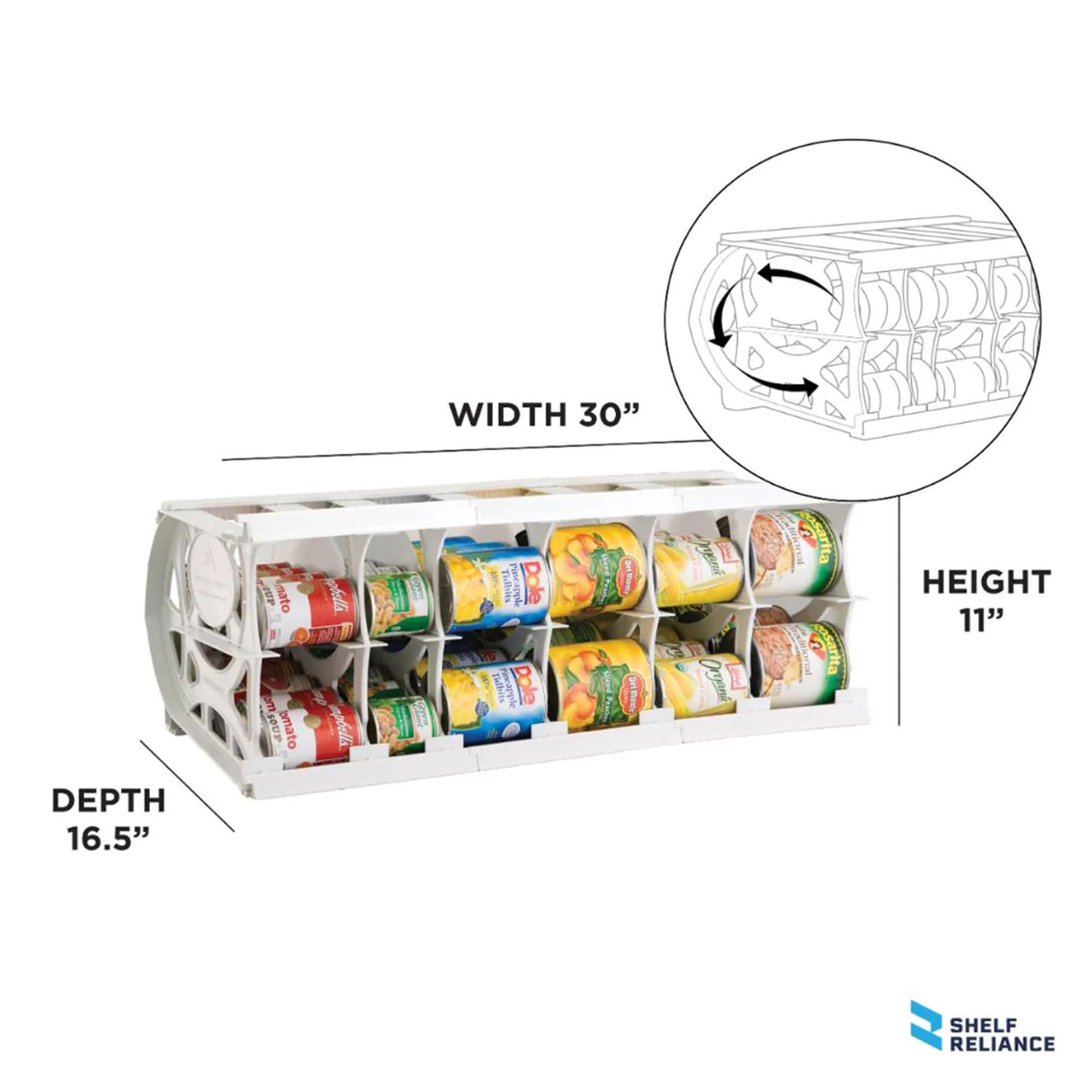 Shelf Reliance Can Organizer, Pantry Storage Rack, Canned Food And Goods, 60 Cans