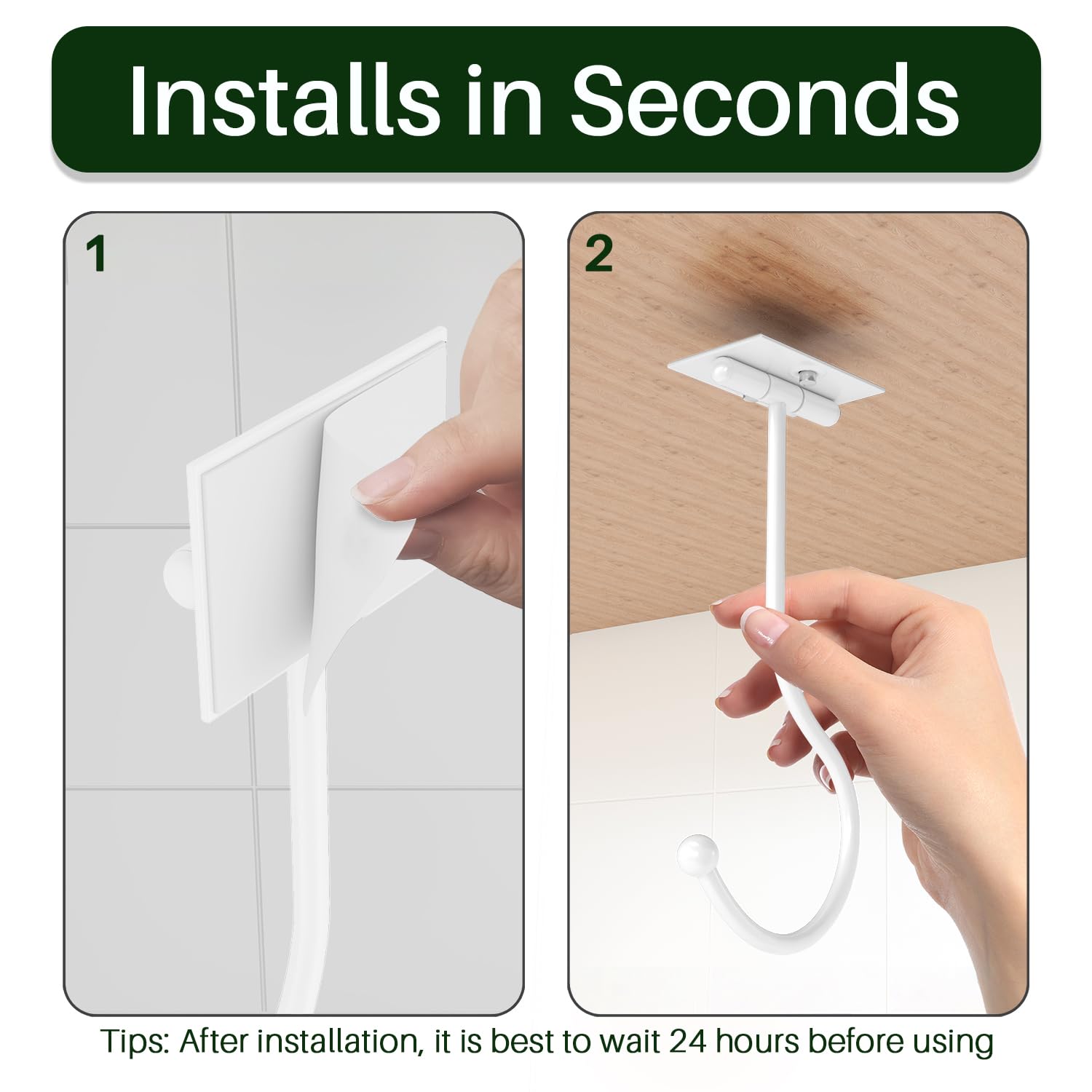 2-Pack Banana Hook Under Cabinet,Banana Holder,Metal Banana Hanger Hook,Adhesive Banana Hook, Foldable Banana Hook, Folds Up Wit