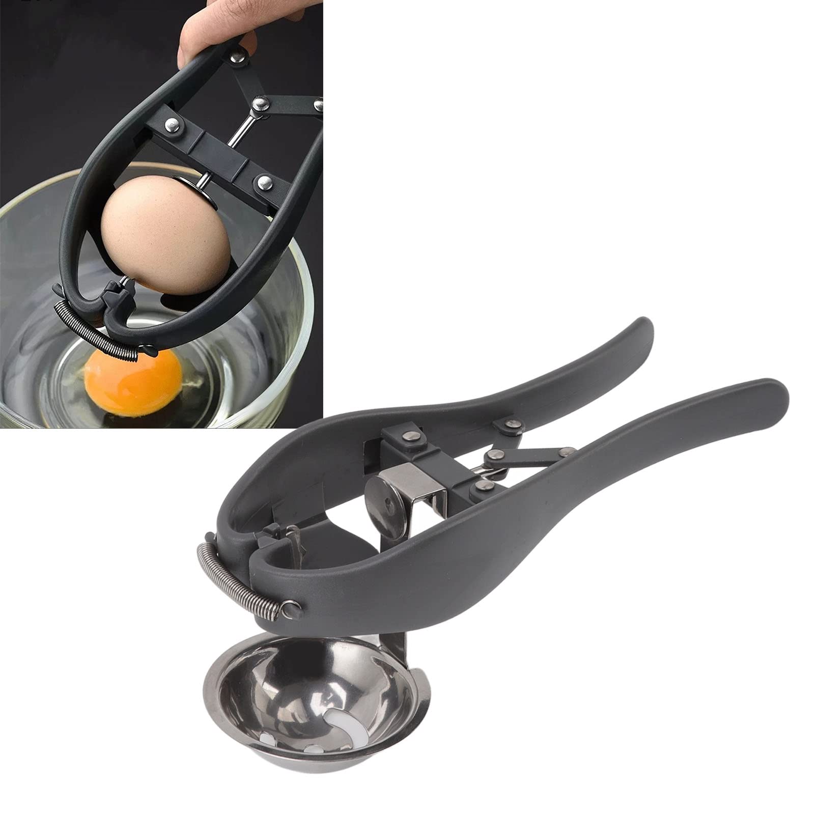 Aunmas Automatic Egg Cracking Tool, Egg Opener 304 Stainless Steel Eggshell Cutter Egg Cracker Kitchen Tool With A Spring