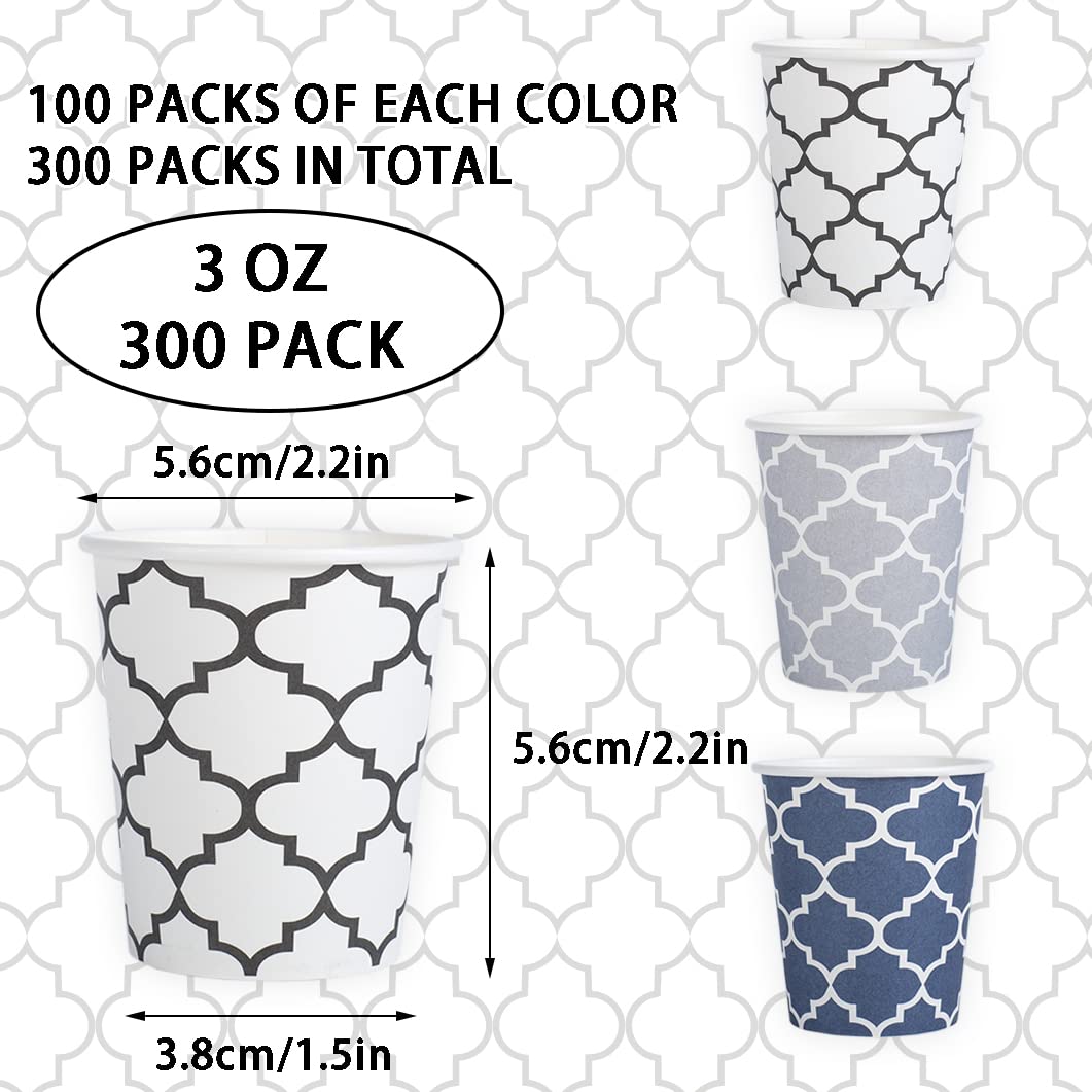 [300 Pack] 3 oz Disposable Paper Cups  Small Mouthwash Cups 3 OZ  Mini Bathroom Cups  Paper Coffee Cups 3 Ounce for Bathroom  Supermarket  Birthday Party  Travel  Events  Picnic  BBQ