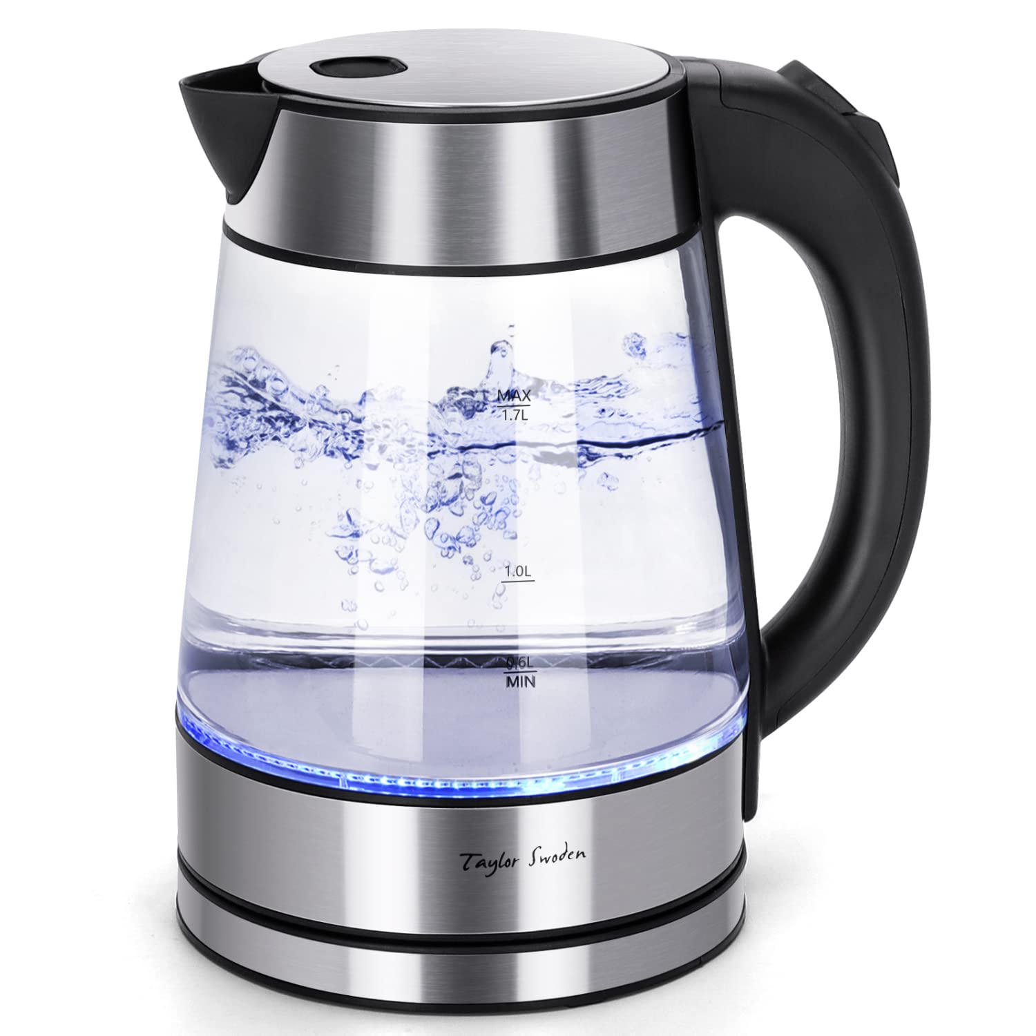 Taylor Swoden Glass Hot Water Kettle Electric For Tea And Coffee 1.7 Liter Fast Boiling Electric Kettle Cordless Water Boiler Wi
