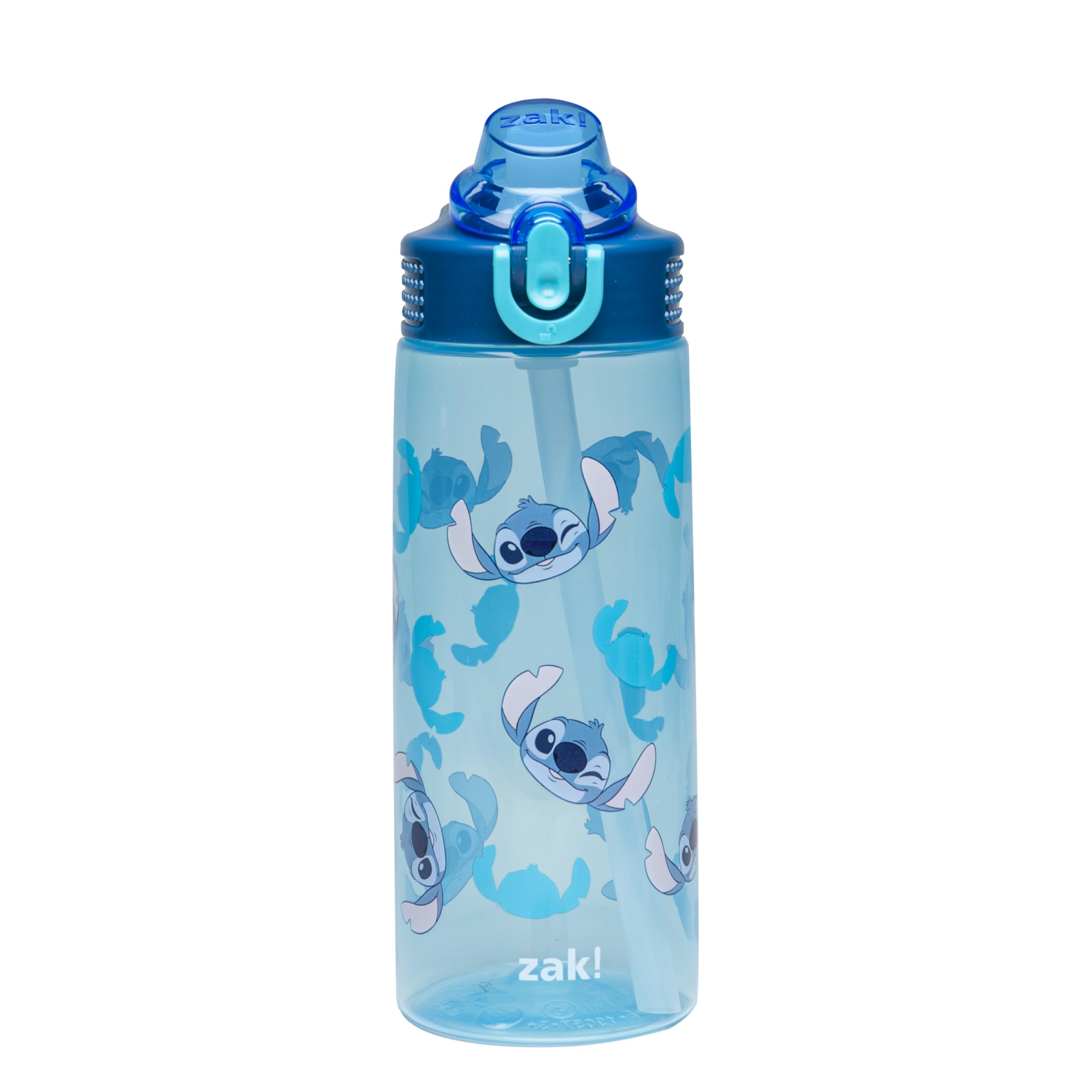 Zak Designs Disney Sage Water Bottle For School or Travel, 25oz Durable Plastic Water Bottle With Straw, Handle, and Leak-Proof,