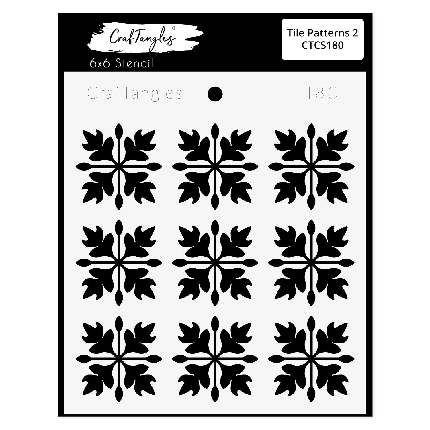 Craftangles Art And Craft Stencil  Tile Patterns 2, 6X6 Inch, Reusable, Used For Diy Painting On Canvas, Fabric, Cloth, Paper, 