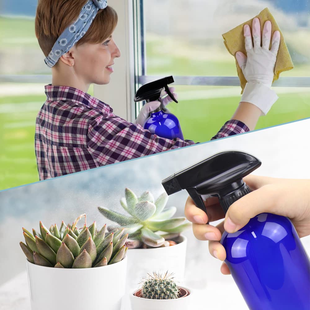 Bontip Glass Spray Bottle, Blue Glass Spray Bottle Set & Accessories For Non-Toxic Window Cleaners Aromatherapy Facial Hydration