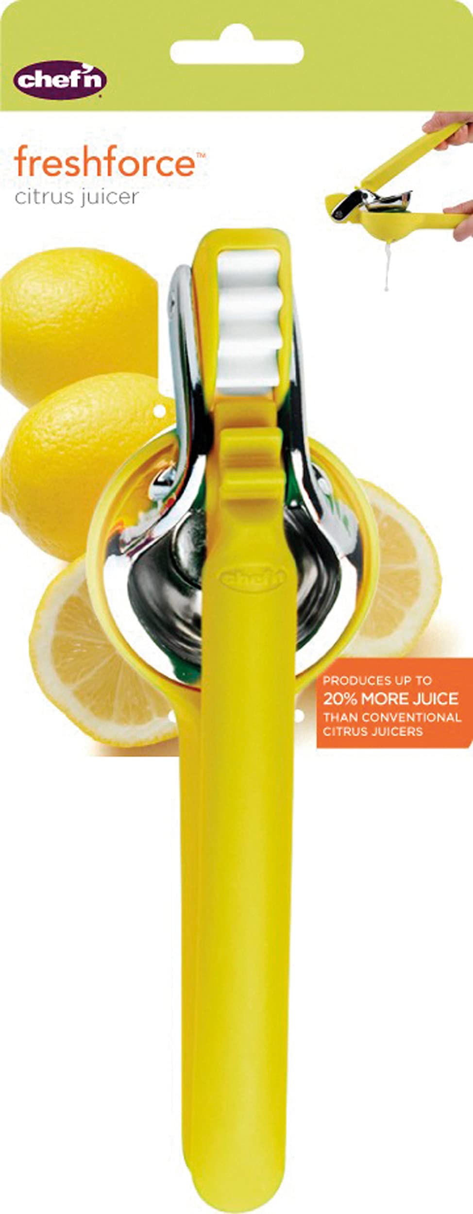 Chef'N Freshforce Citrus Juicer, 10.25 Long, Yellow
