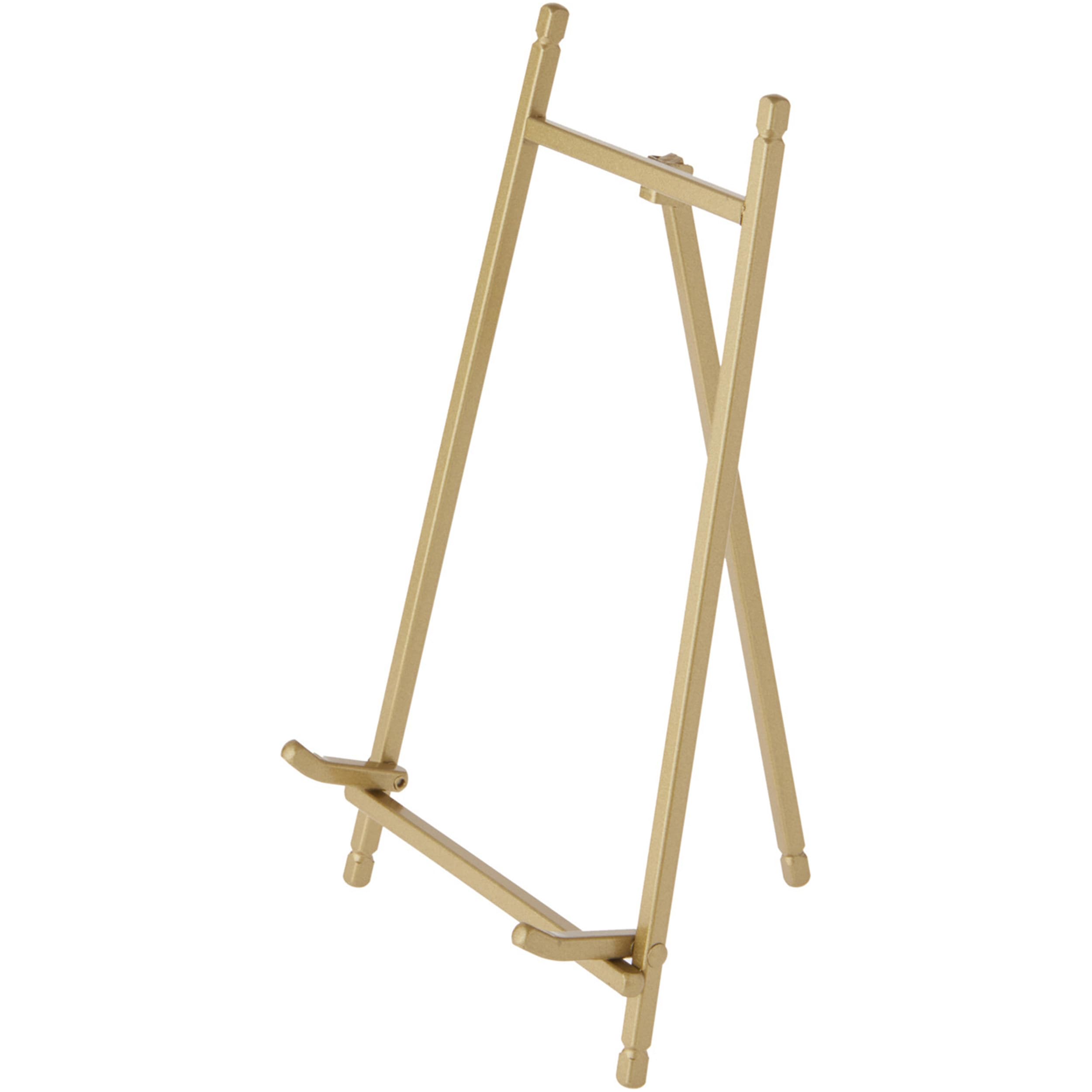 Bards Satin Gold-toned Metal Easel, 9 H x 5.25 W x 6 D, Pack of 3