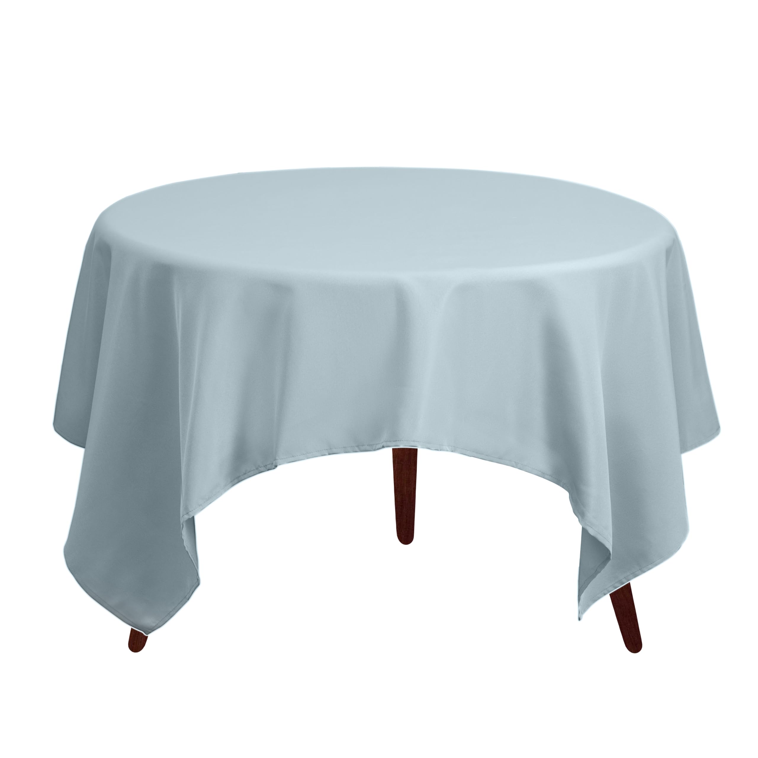 Gee Di Moda Square Tablecloth - 52 x 52 Inch Baby Blue Table Cloth for Small Square or Round Tables - Heavy Duty Washable Fabric