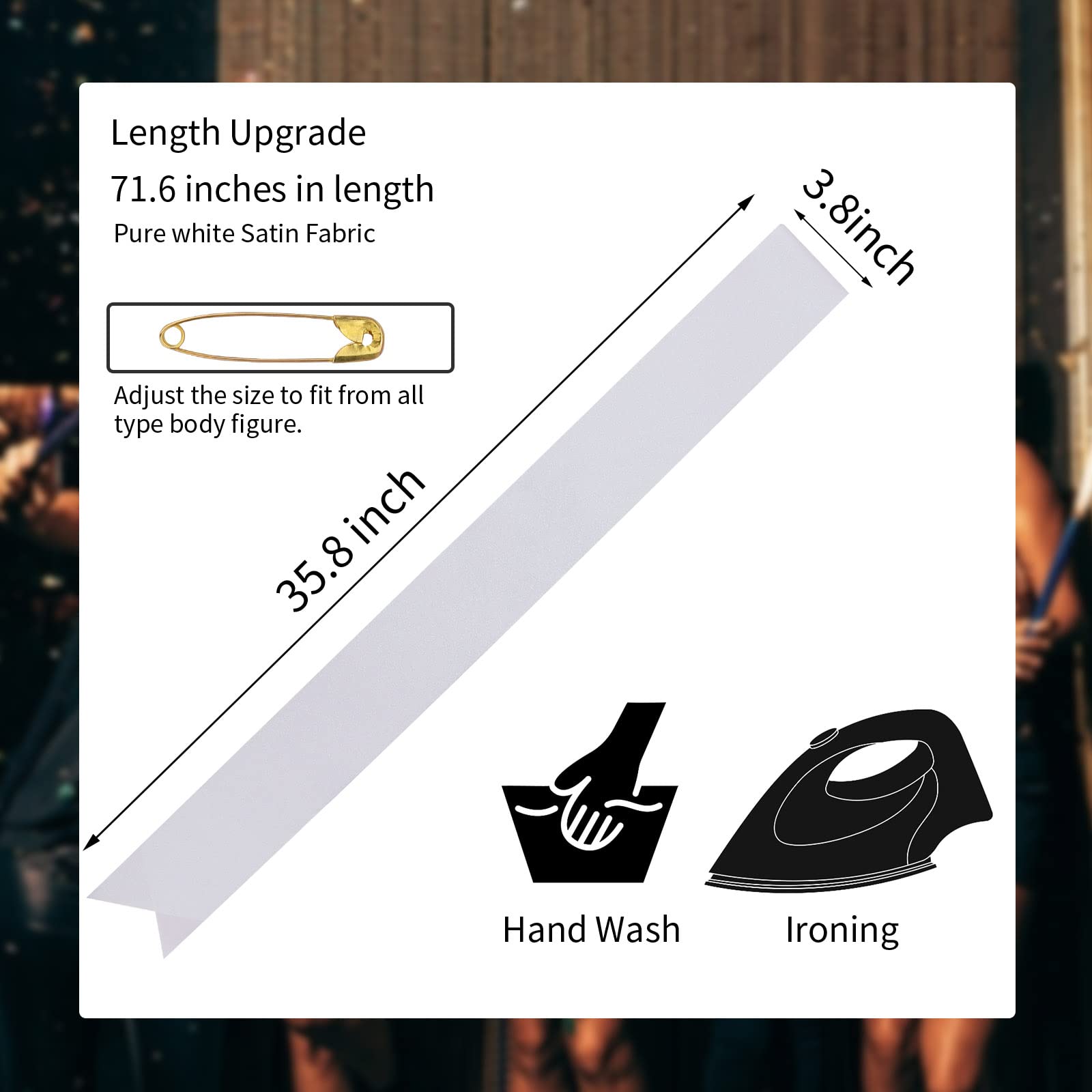 Cieher Blank Glitter Sash, Birthday Sash, Bride To Be Sash, Plain Sash, Sashes For Pageants, Custom Sash, Prom Court Sash, Senio