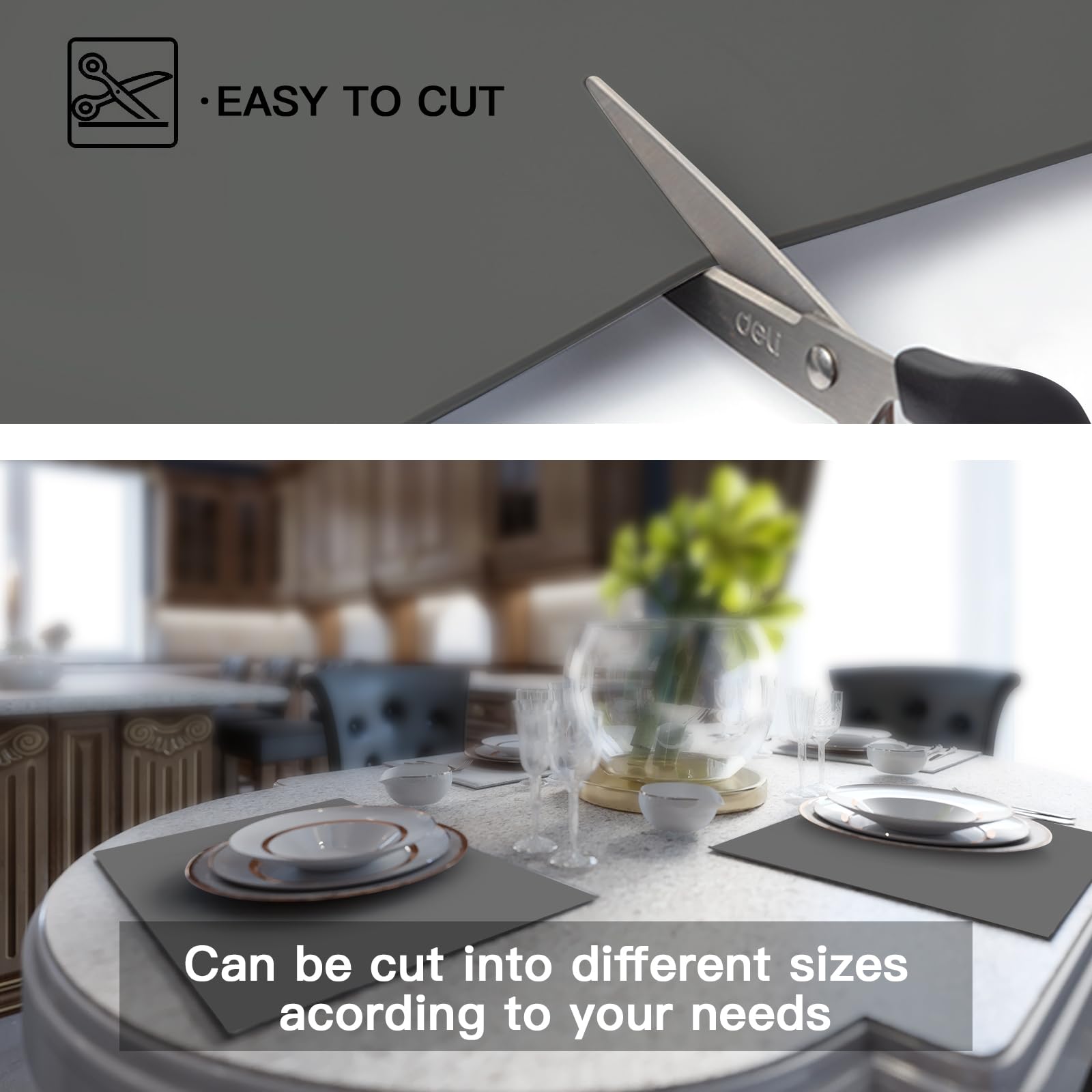 Extra Large Silicone Mat, Silicone Mats For Kitchen Counter 47.3''X23.6''X0.08, 2Mm Nonslip Heat Resistant Mat, Countertop Prote