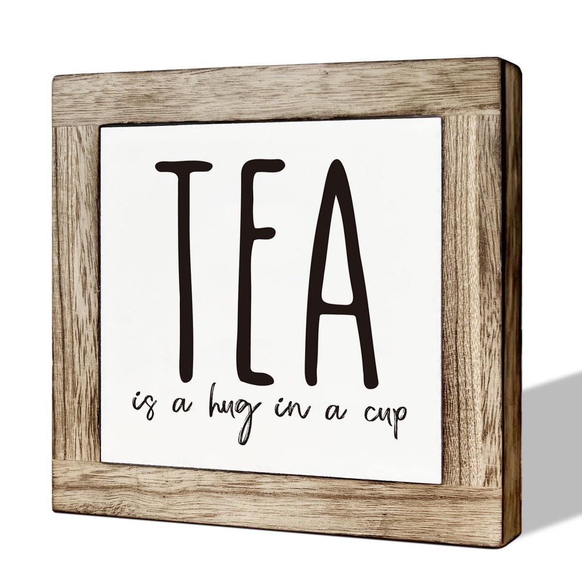 Tea is A Hug in A Cup, Wooden Box Signs for Home Decor, Rustic Wooden Table Sign, Teas Bar Decors, Teas Station Wood Decors, Far