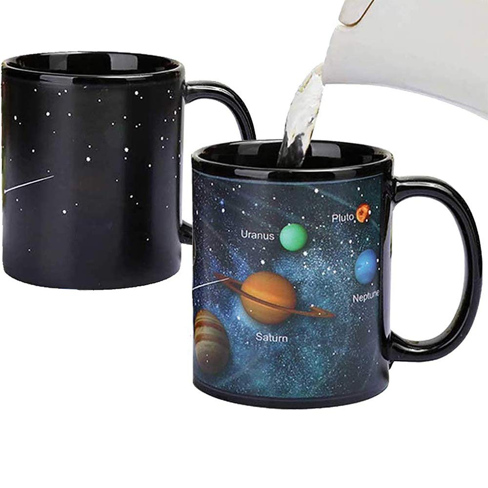 Antspirit Heat Changing Solar System Magic Coffee Mug Heat Sensitive Porcelain Tea Cup Christmas Funny Gifts(10 OZ)