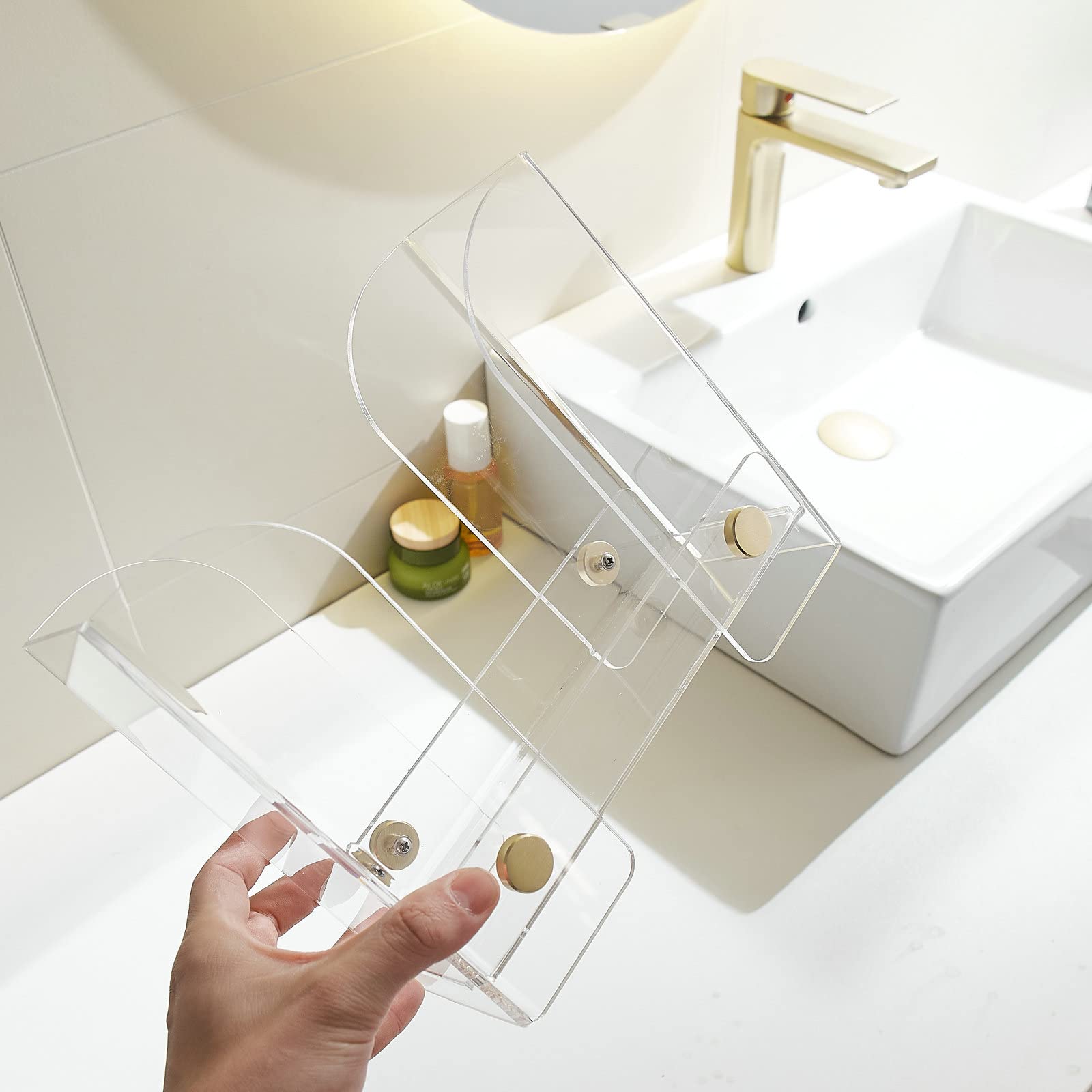 Paper Towel Dispenser Countertop Acrylic: Clear Paper Towel Holder Napkin Holder - Folded Guest Towel Storage - Suitable For Z-F