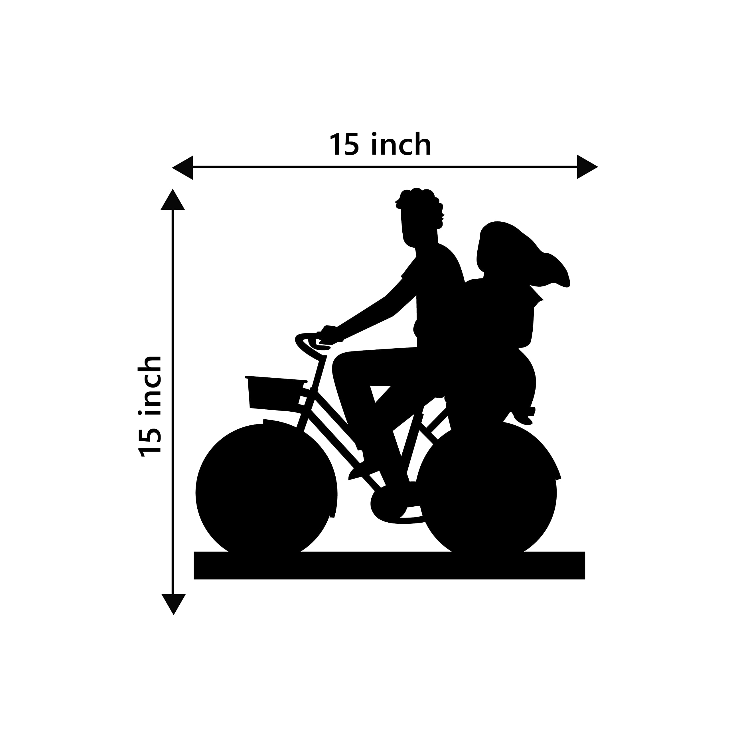 eCraftIndia Couple On Cycle Black Engineered Wood Cutout Wall Art Decor - Unique Wall Hanging For Bikers And Cyclists - Ideal Gi