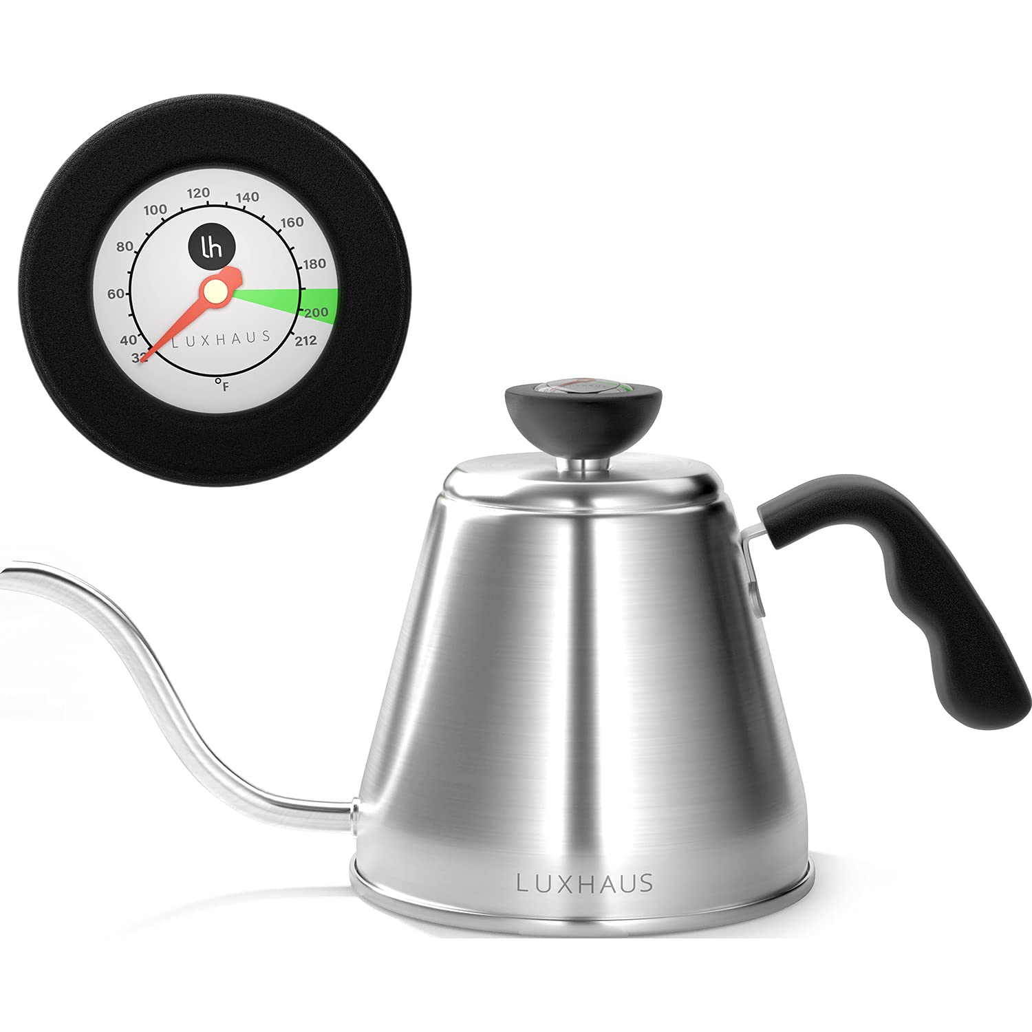 Luxhaus Pour Over Kettle - Gooseneck Kettle With Thermometer - Coffee And Tea Maker For Stovetop - 40Oz