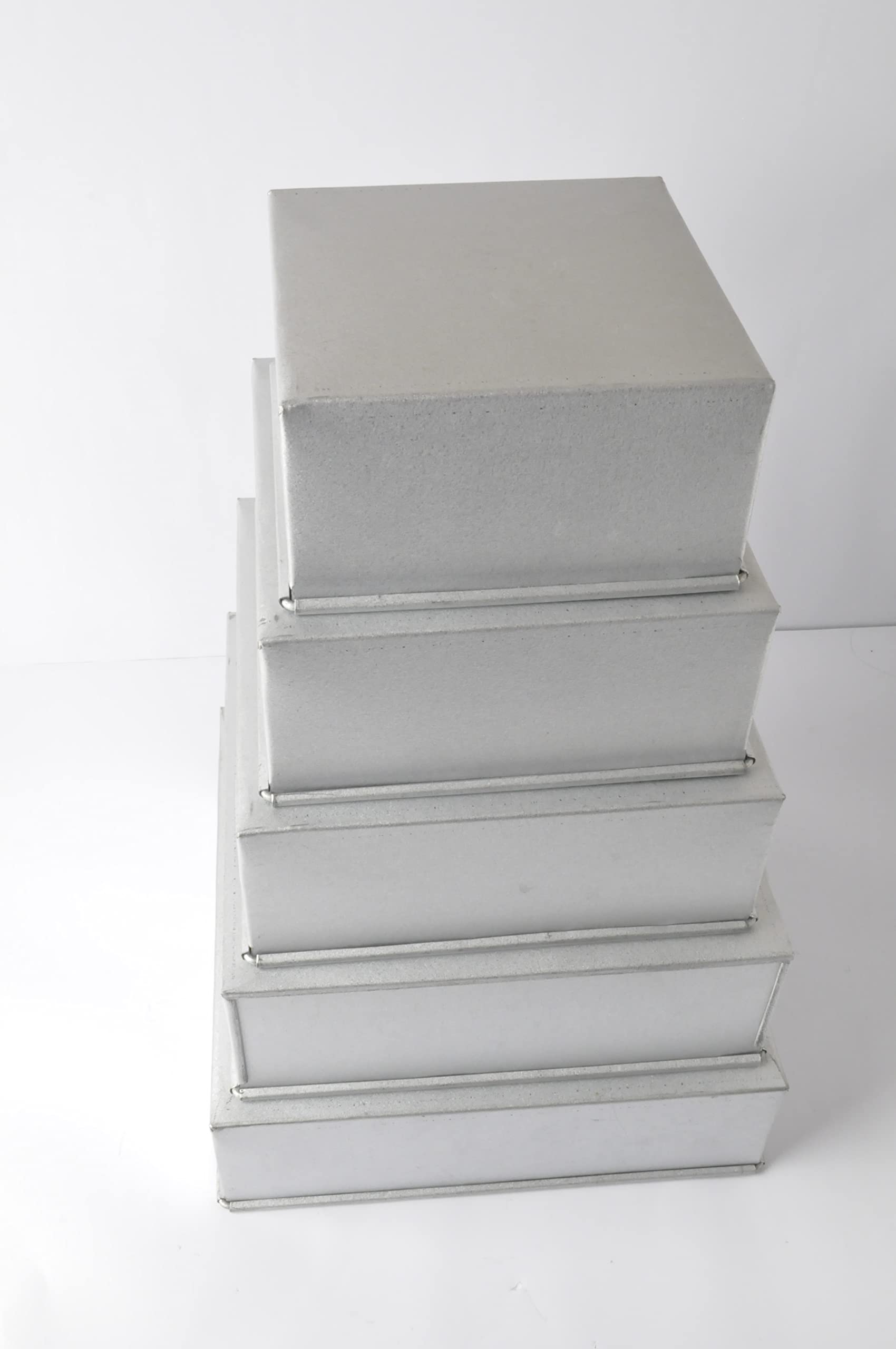 Ameritins Set Of 5 Square Cake Pans 6'',7'',8'',9'',10'' - 3'' Deep