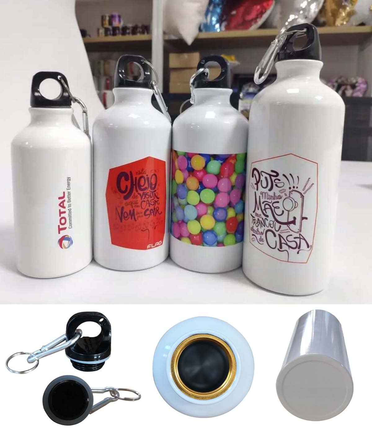 Intsupermai 30Pcs 600Ml Aluminum Water Bottles Blank Coated Sublimation White Sport Bottle With Safe Lock For Sublimation Printi