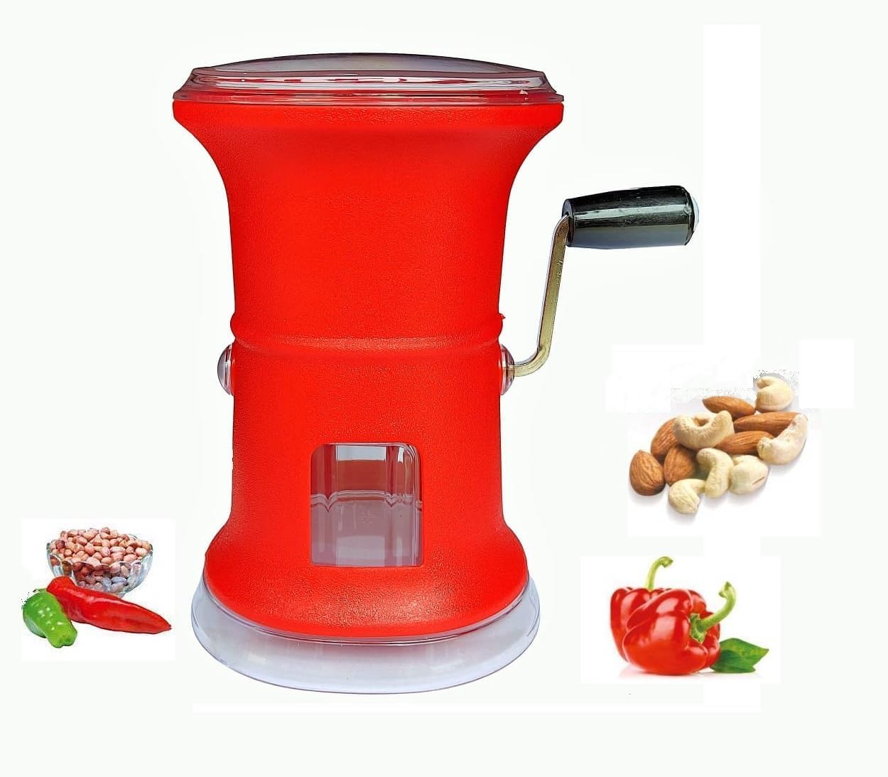 Green Chilli & Dry Fruits Cutter  Oval Plastic Manual Vegetable Chopper With Stainless Steel Blades | Onion, Garlic, Mirchi, Pe