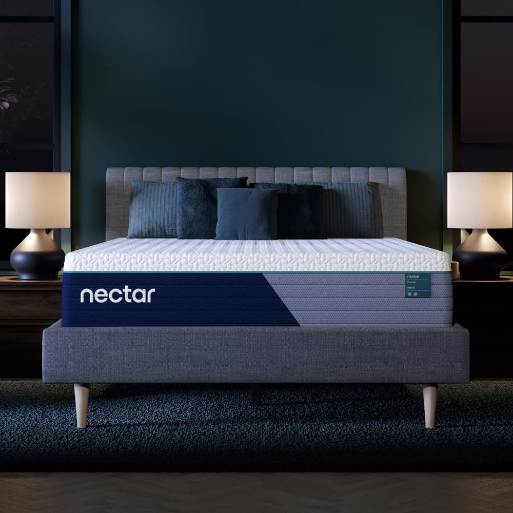 Nectar Premier Hybrid 13    Queen Mattress (New Version) - Medium Firm - Contouring Memory Foam & Innerspring Coils - Cooling Up