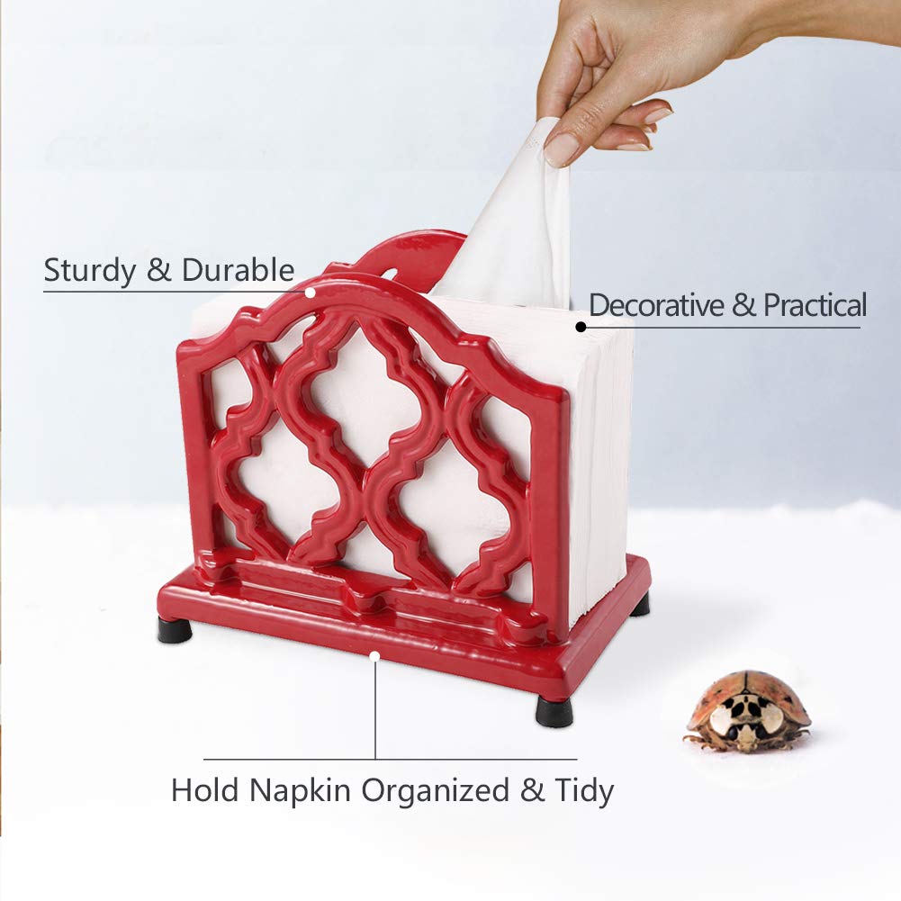 Vintage Metal Napkin Holder Cast Iron Napkin Holder Organizer For Kitchen Restaurant Home D  Cor, Red