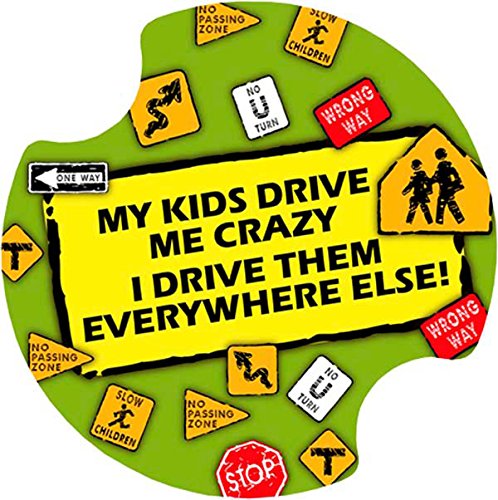 Thirstystone My Kids Drive Me Crazy Car Cup Holder Coaster, 2-Pack
