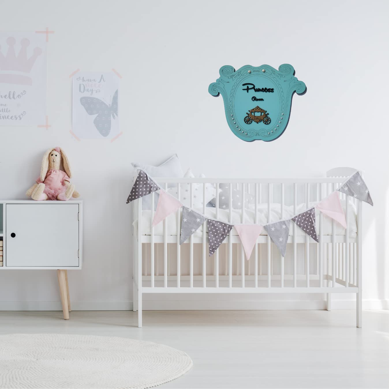 Chalk My Theme Royal Princess Room Wooden Wall Signage 14 X 11 Inches Wooden Wall Hangings Decor, Decorative Items For Girls, Bo