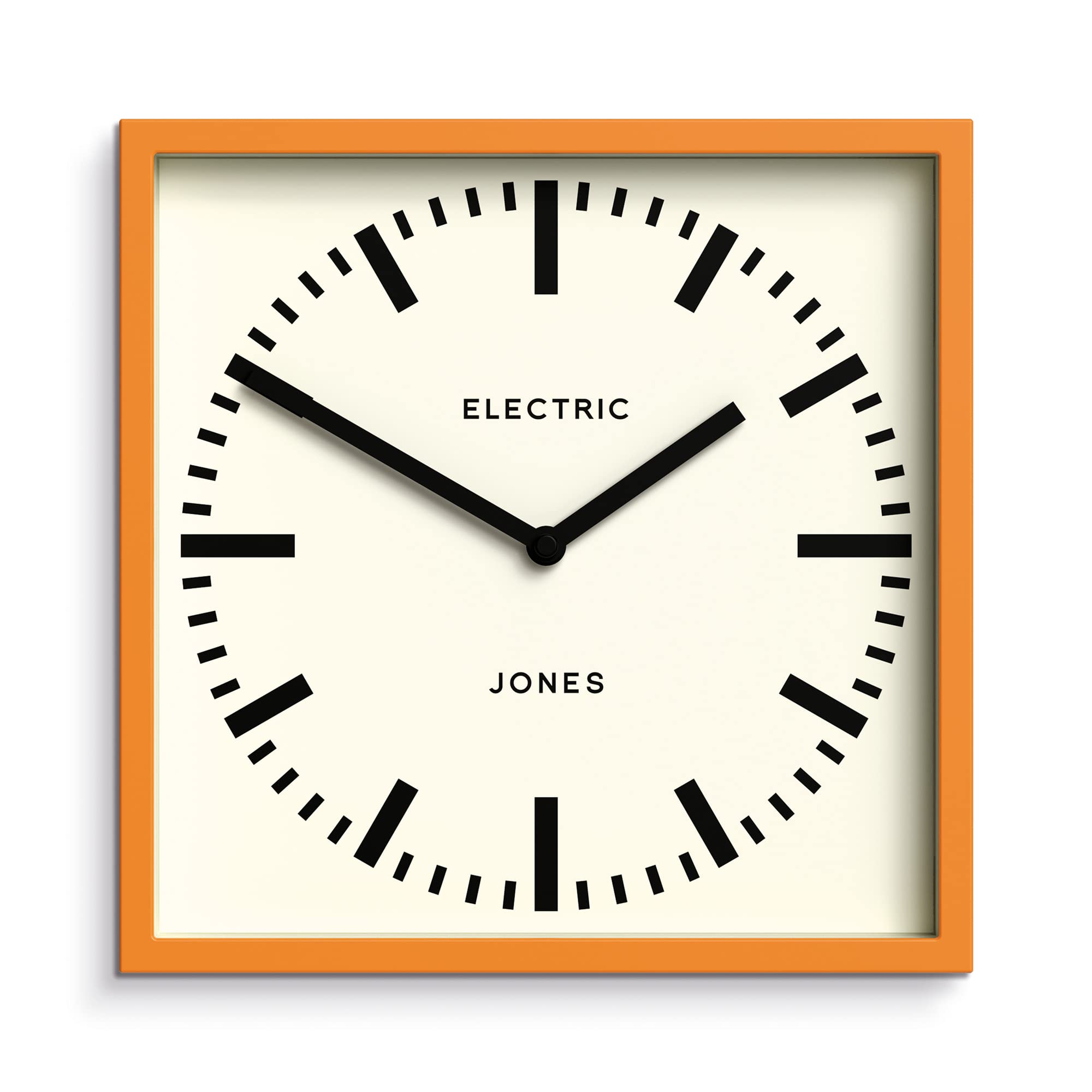 JONES CLOCKS Box Railway Dial Wall Clock - Square Clock - Station Clock - Kitchen Clock - Office Clock - Retro Clock - Designer 