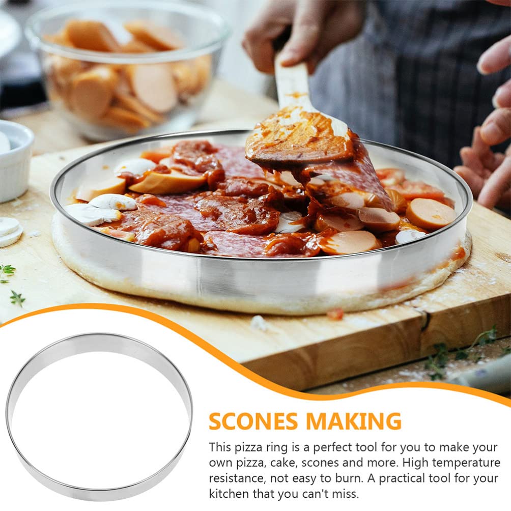 Luxshiny Tart Ring Stainless Steel Muffin Rings: 12Inch Tart Pastry Rings Molds Round Pizza Cutter Circle Egg Pancake Rings Kitc