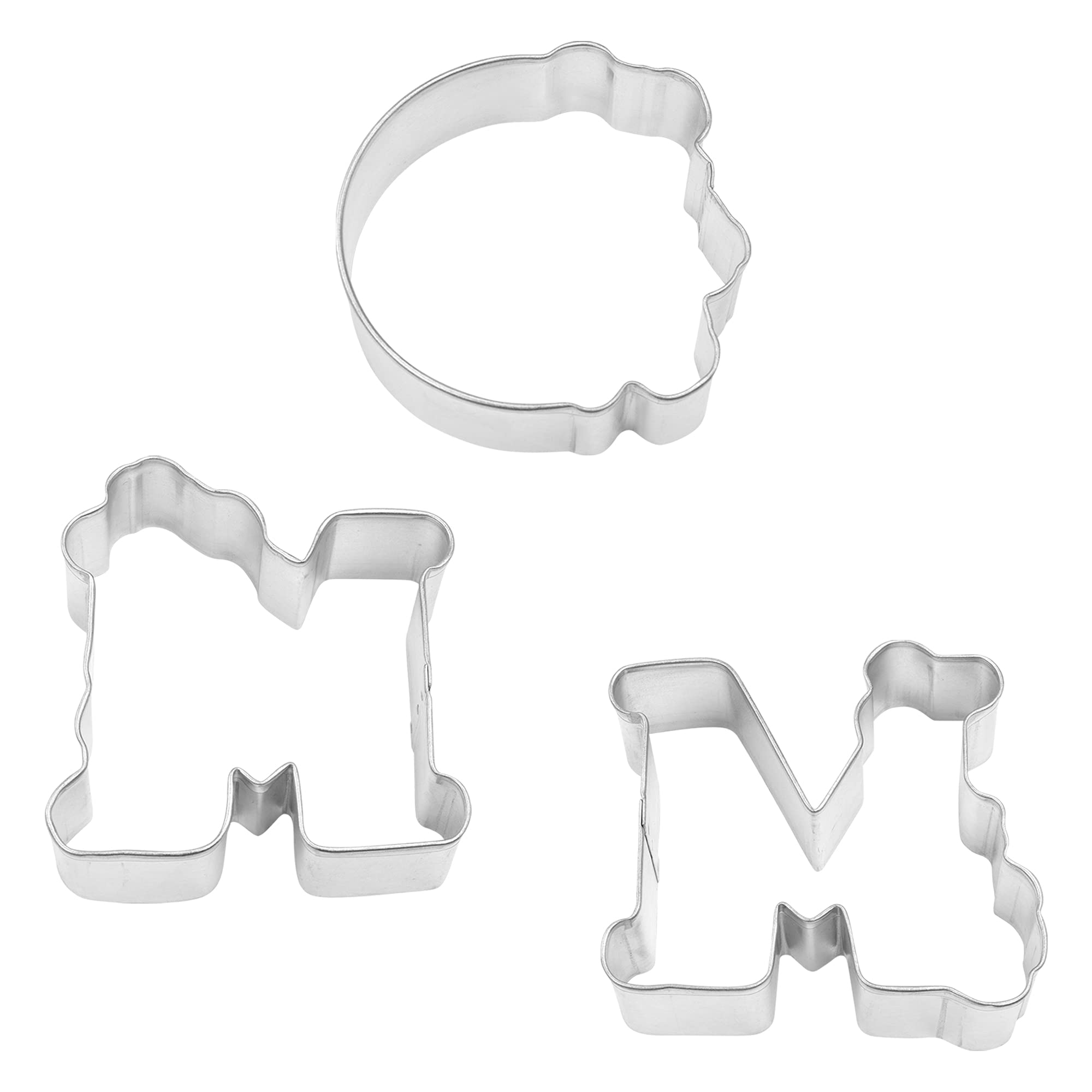 R & M International 5145 Mom Letters Mother'S Day, 3-Piece Cookie Cutter Set, Tinplated Steel