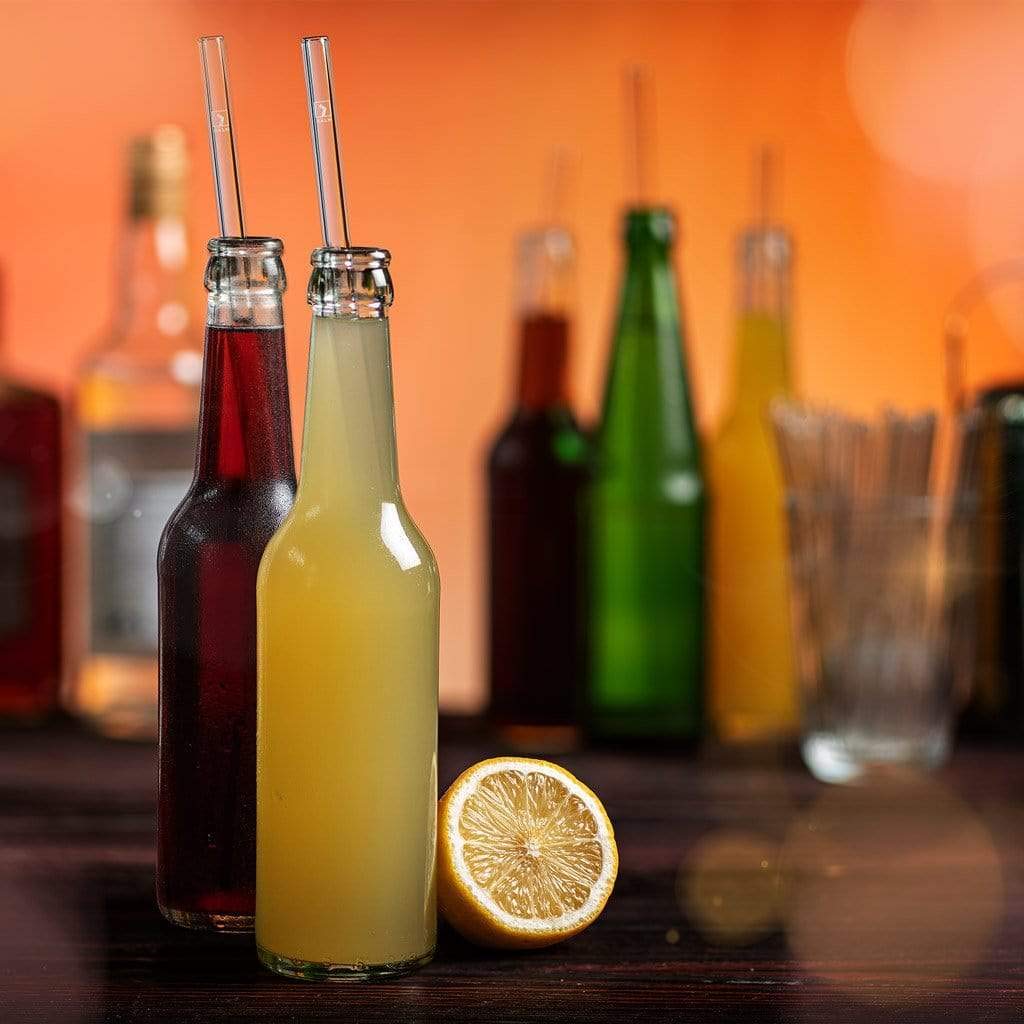 HALM Glass Straws - 50 Reusable Drinking Straws + Plastic-Free Cleaning Brush - Made in Germany - Dishwasher Safe - 30 cm (12 in) x 0.9 cm - Straight - Perfect for Bottles - Eco-Friendly