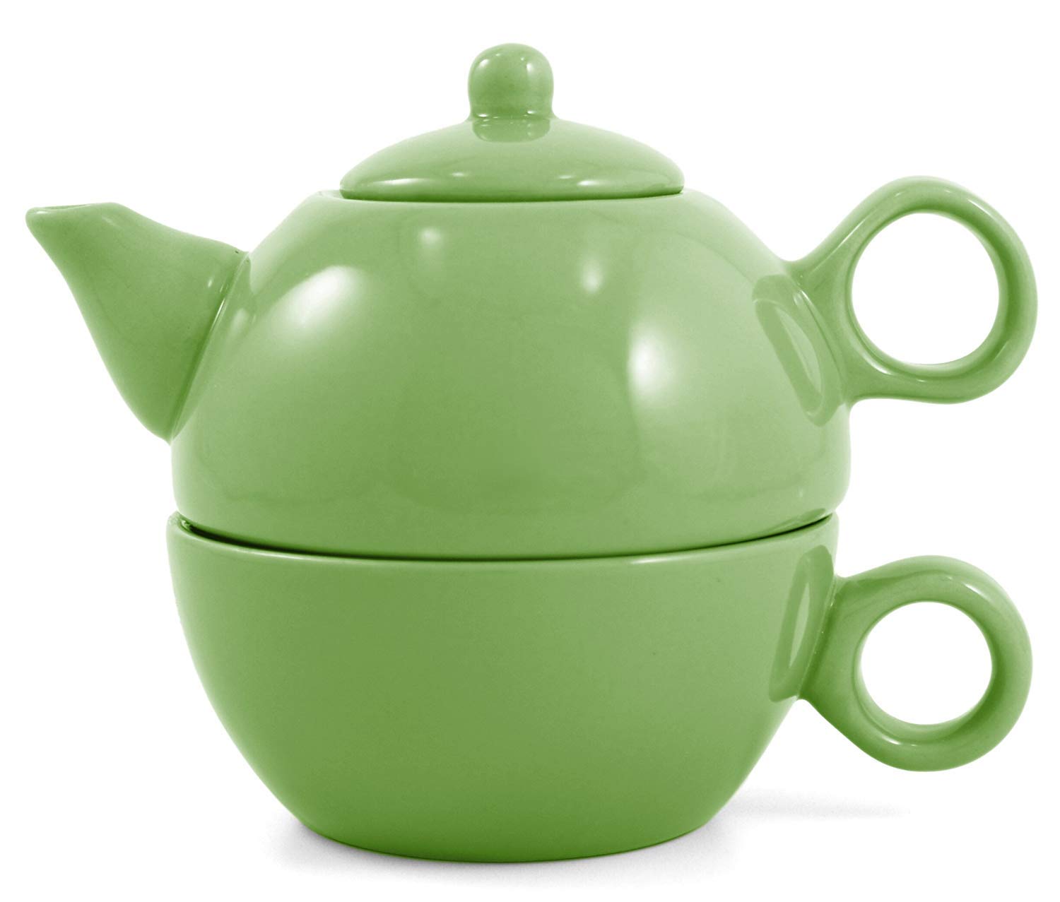 Lime Green Tea For One Teapot & One Cup Tea For Me Pot