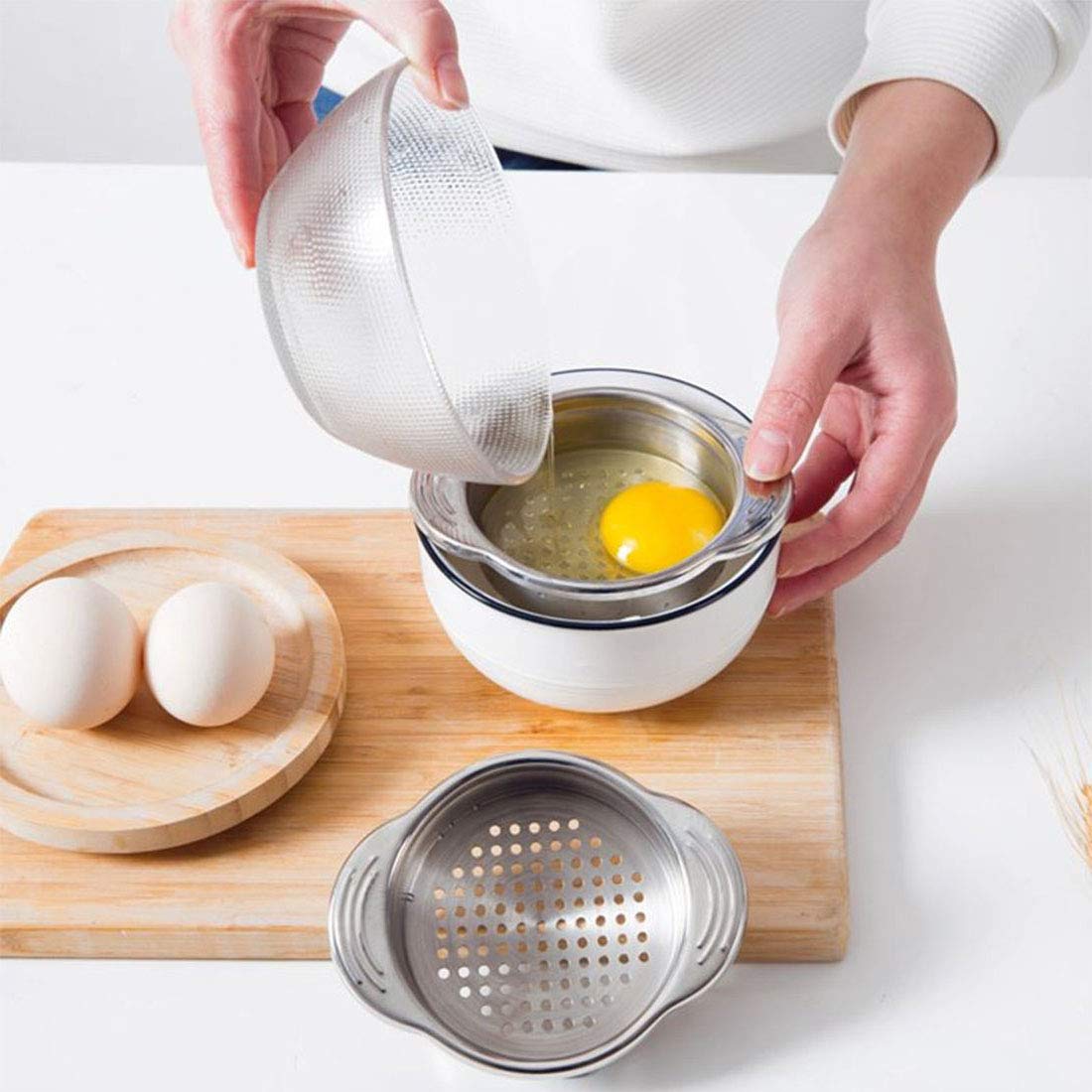 Onwon Tuna Strainer Food-Grade Stainless Steel Sieve Tuna Press Can Lid Oil Drainer Remover Canning Colander Oil Squezzer Easy T
