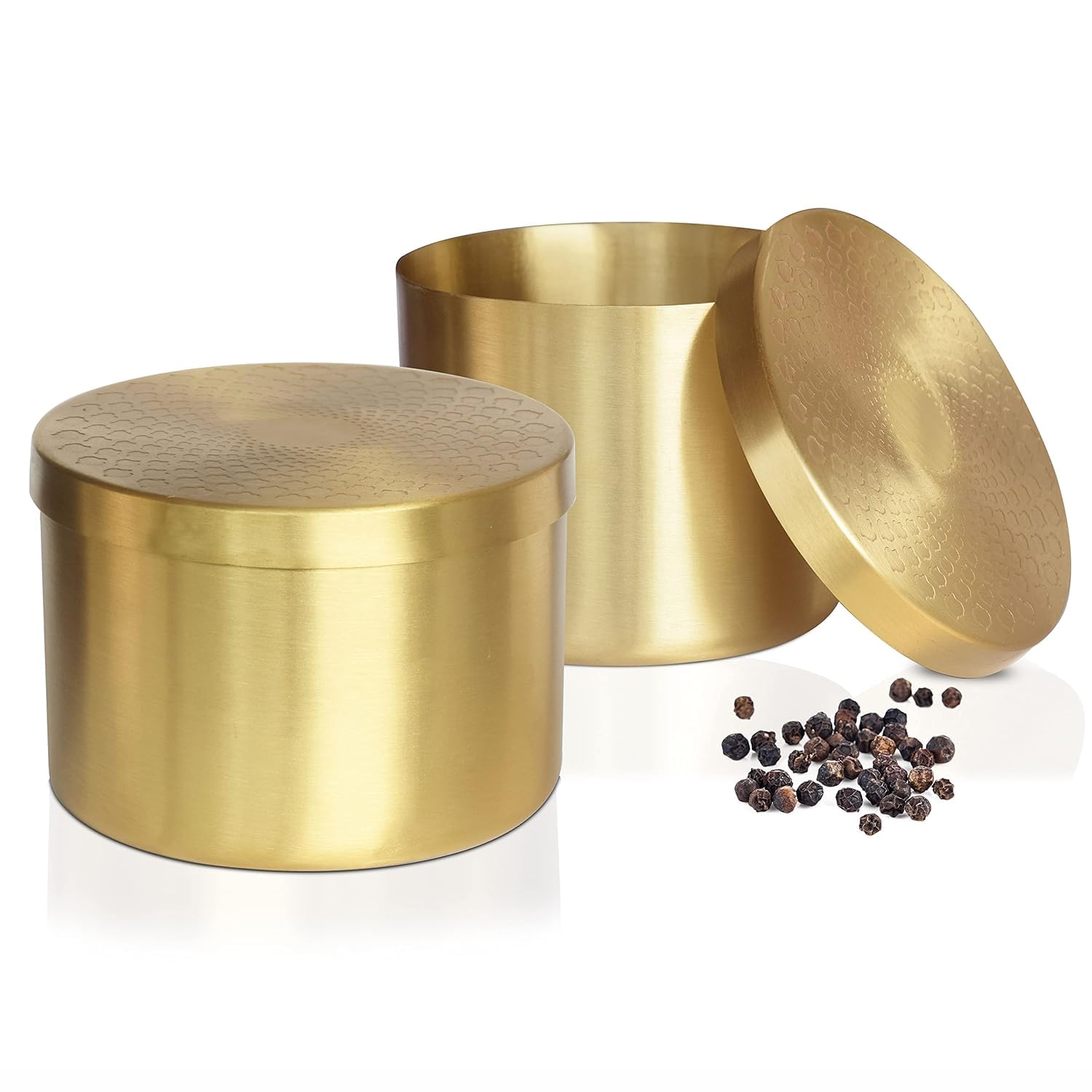 Pure Source India Brass Masala Storage Container For Dry Fruits, Candy, Or As A Serving Bowl Decorative, Rustproof & Durable Con
