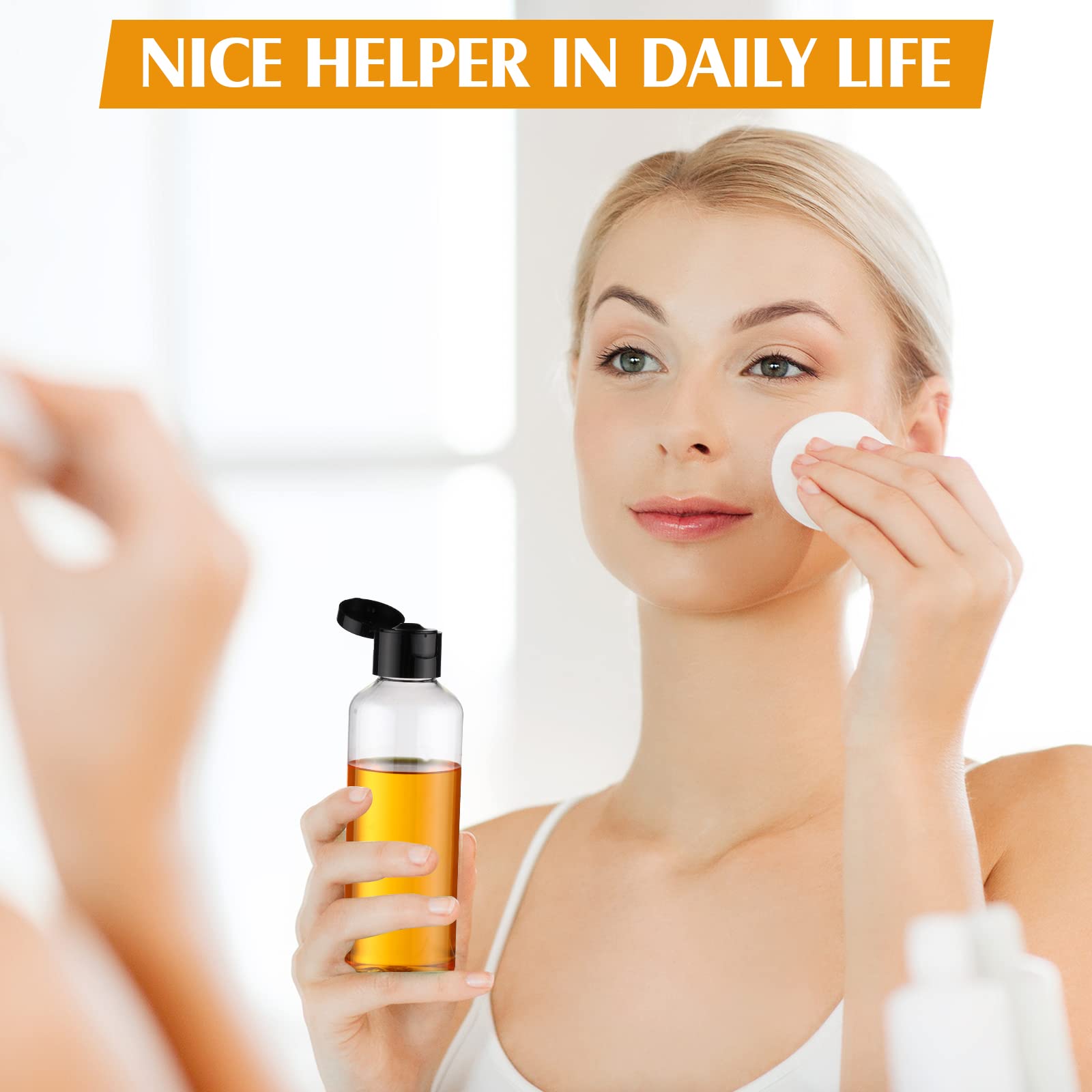 50 Piece 3.4 Oz Travel Bottles With Flip Cap Plastic Empty Bottles Refillable Flip Cover Dispensing Squeeze Bottles With 2 Funne