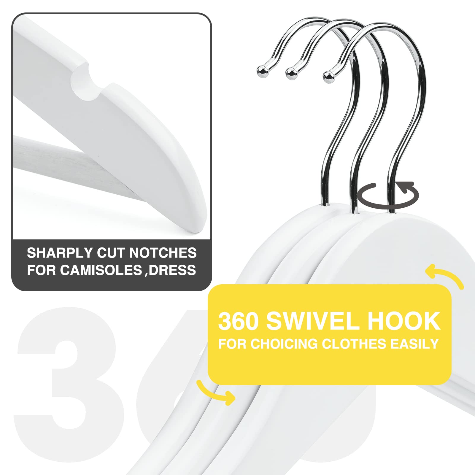 UINICOR Wooden Hangers 30 Pack Slim Wood Hangers Coat Hangers for Closet  Heavy Duty Clothes Hanger Precisely Cut Notches Wooden Coat Hangers White Hangers for Shirt Suit Dress