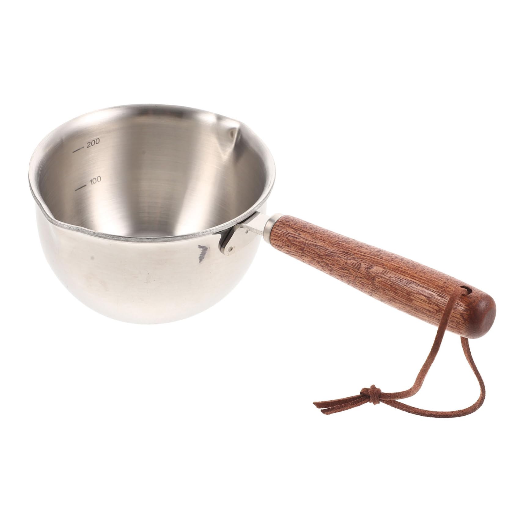 BIUDECO Stainless Steel Milk Pan with Double Sided Pouring Lips Household Saucepan for Cooking Boiling Milk Sauces and Pasta and