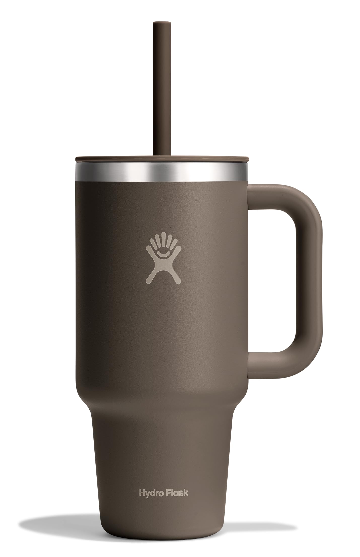 Hydro Flask Travel Tumbler with Handle, Lid and Straw - Insulated Stainless Steel in 32 Oz Sandpiper