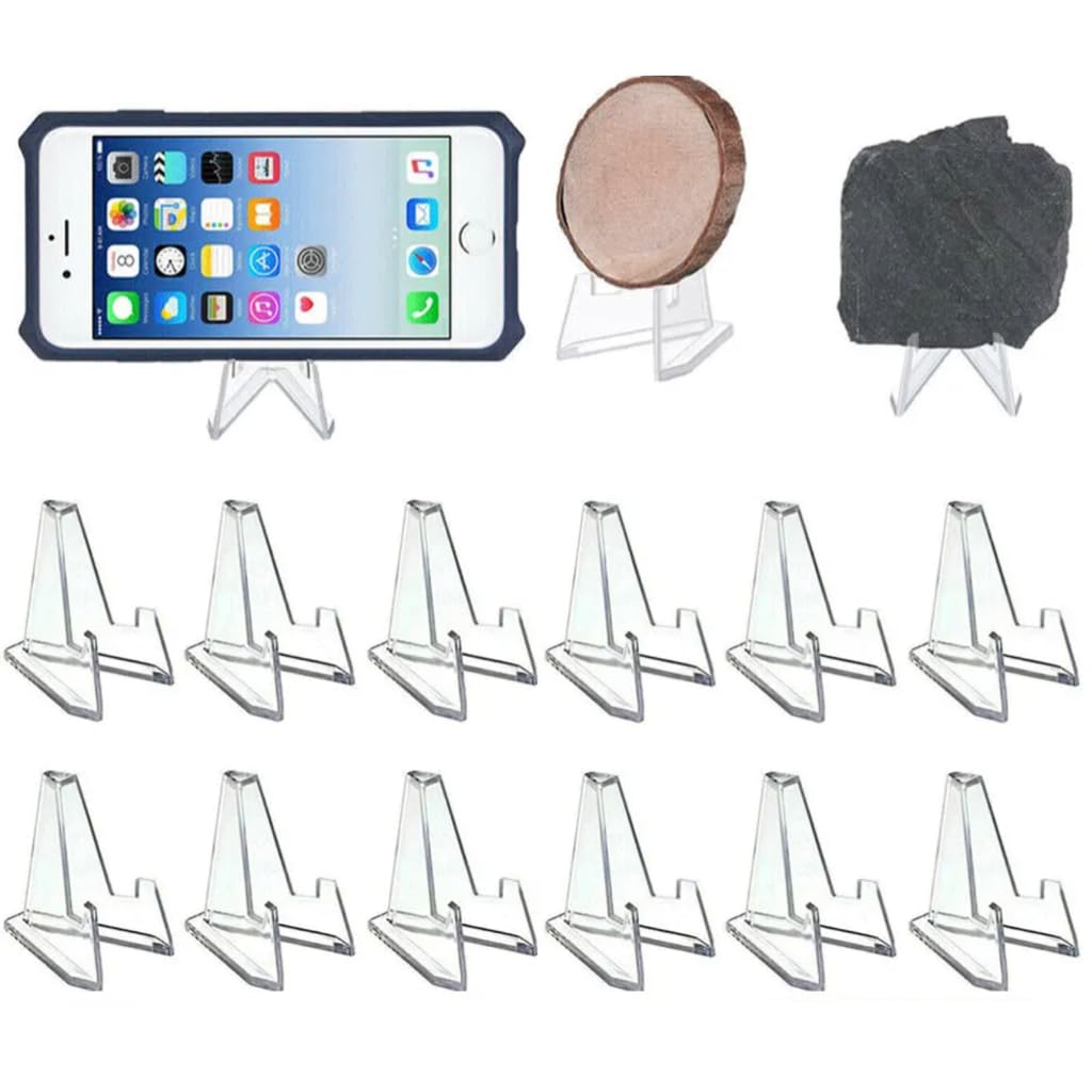 Pack of 5 Mini Clear Acrylic Easel Stands Coin Display for Pictures Party Accessories - Durable & Sturdy Design - Ideal for Home