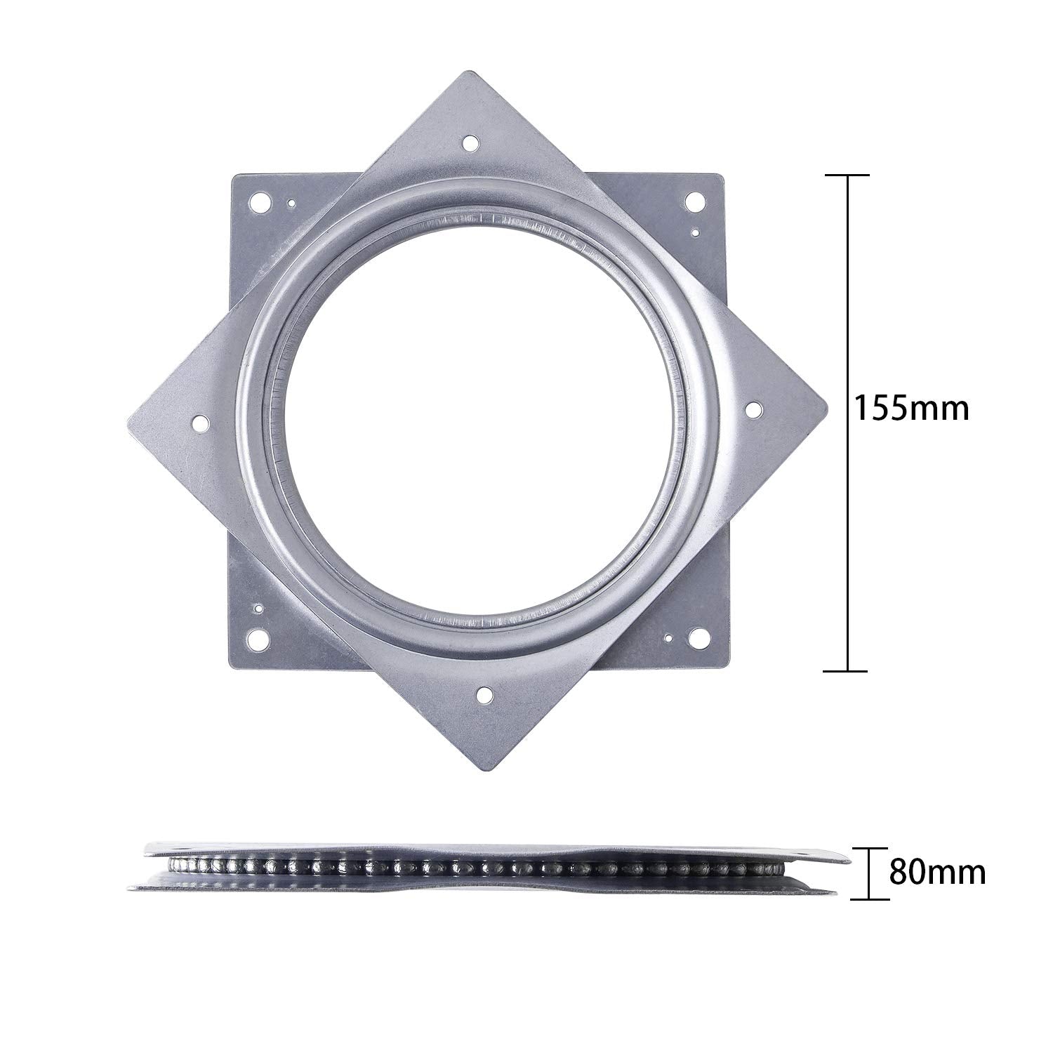 2Pack 6'' Lazy Susan Turntable 500-Lb Steel Ball Bearing Rotating Tray Strong Sturdy Table Cabinet Low Profile For 360 Chair And
