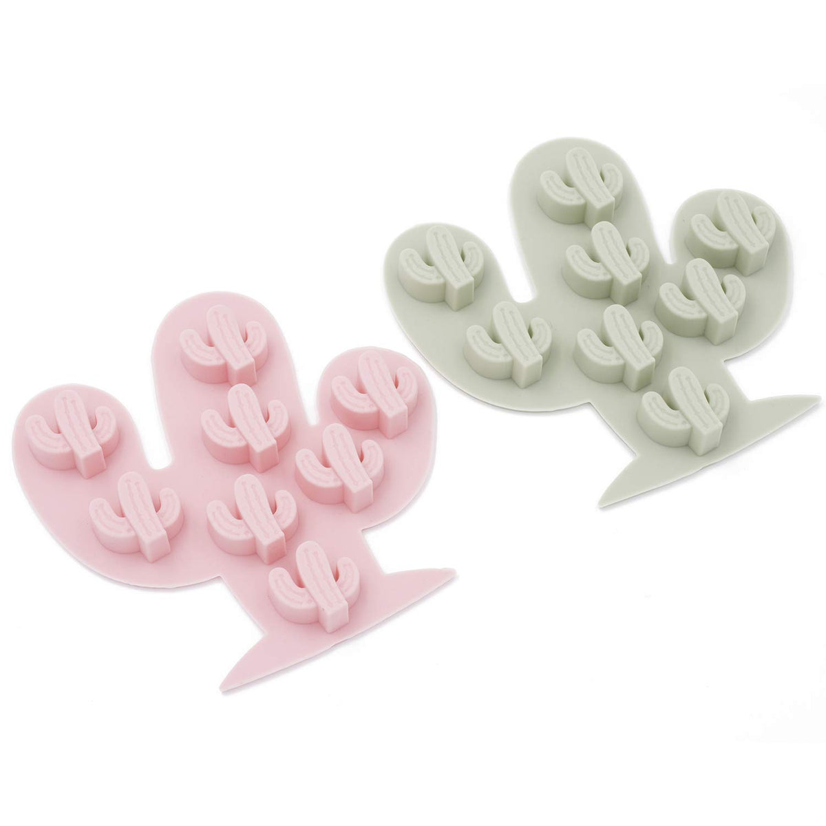 Moldfun 2Pcs Mini Cactus Ice Cube Tray Set Small Cacti Silicone Molds For Making Small Soap Chocolate Candy Gummy Baking Cake Je