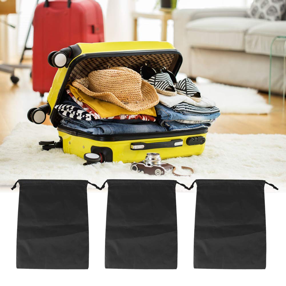 Yasashi Nylon Drawstring Storage Bags Proof Storage Bags For Shoes Clothes Organizer(Black)