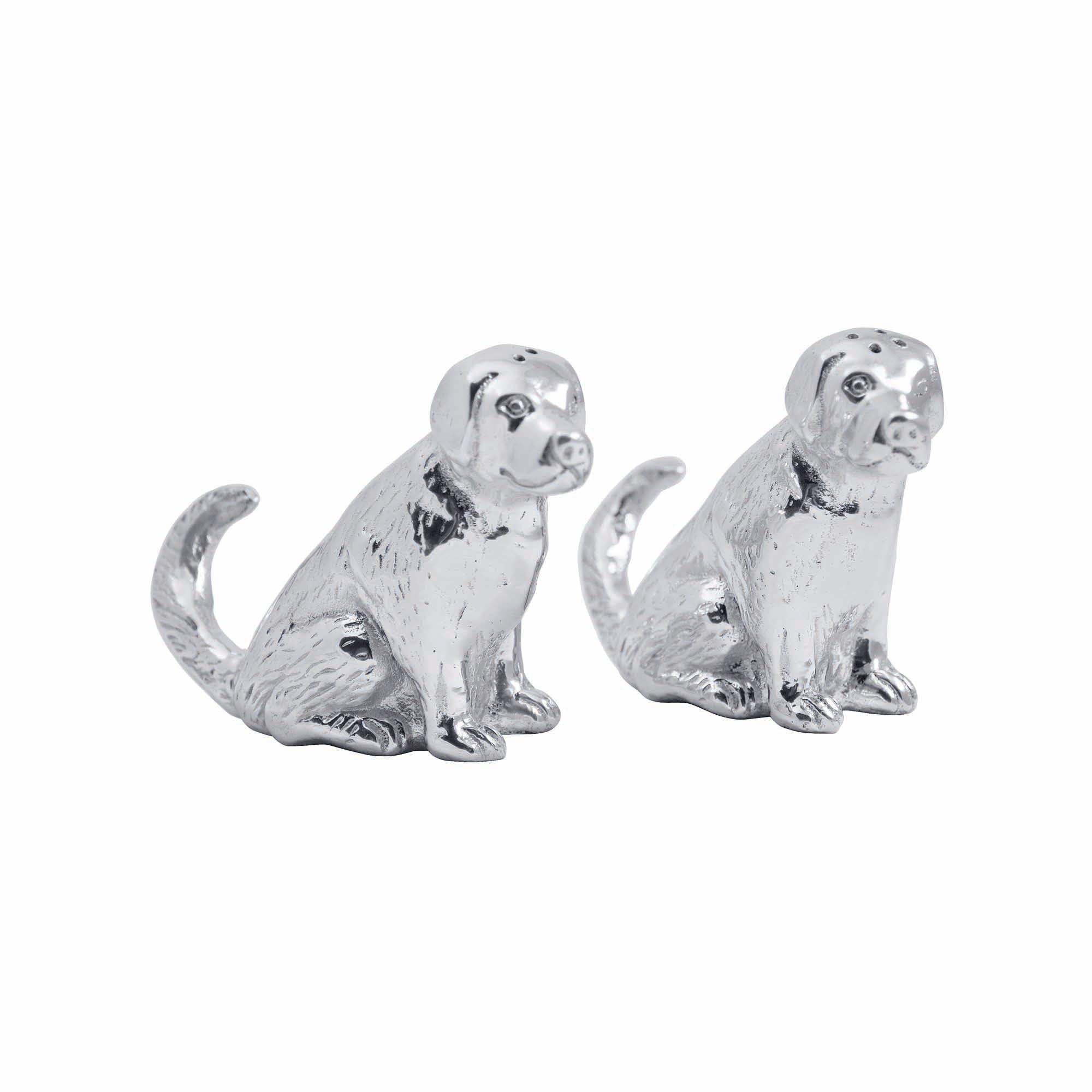 Mariposa Labrador Salt And Pepper Set, Silver