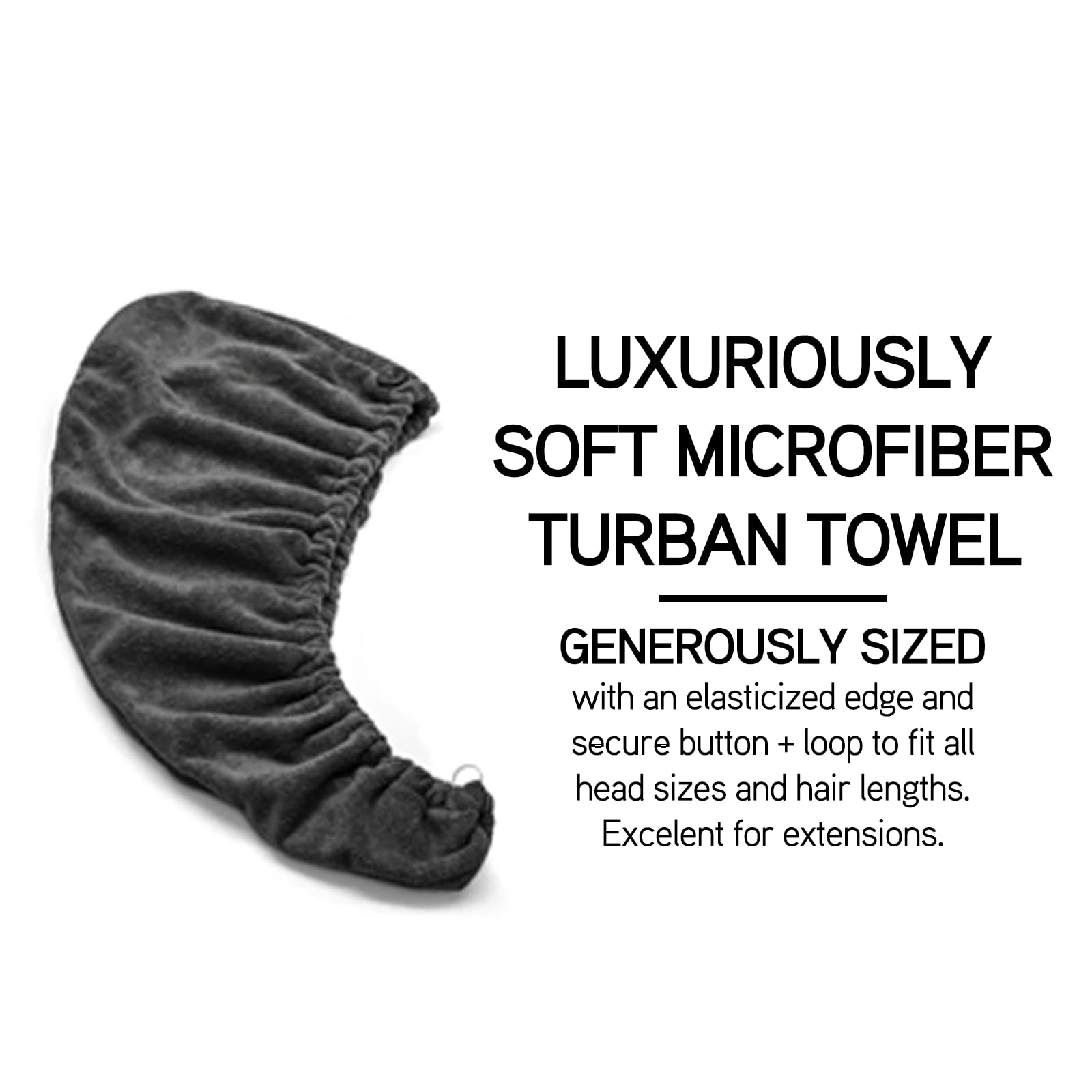 ILES FORMULA Haute Performance Hair Turban Towel - Fast Absorbing Microfiber Towel Wrap, Reduces Hair Static, Frizz, and Breakag