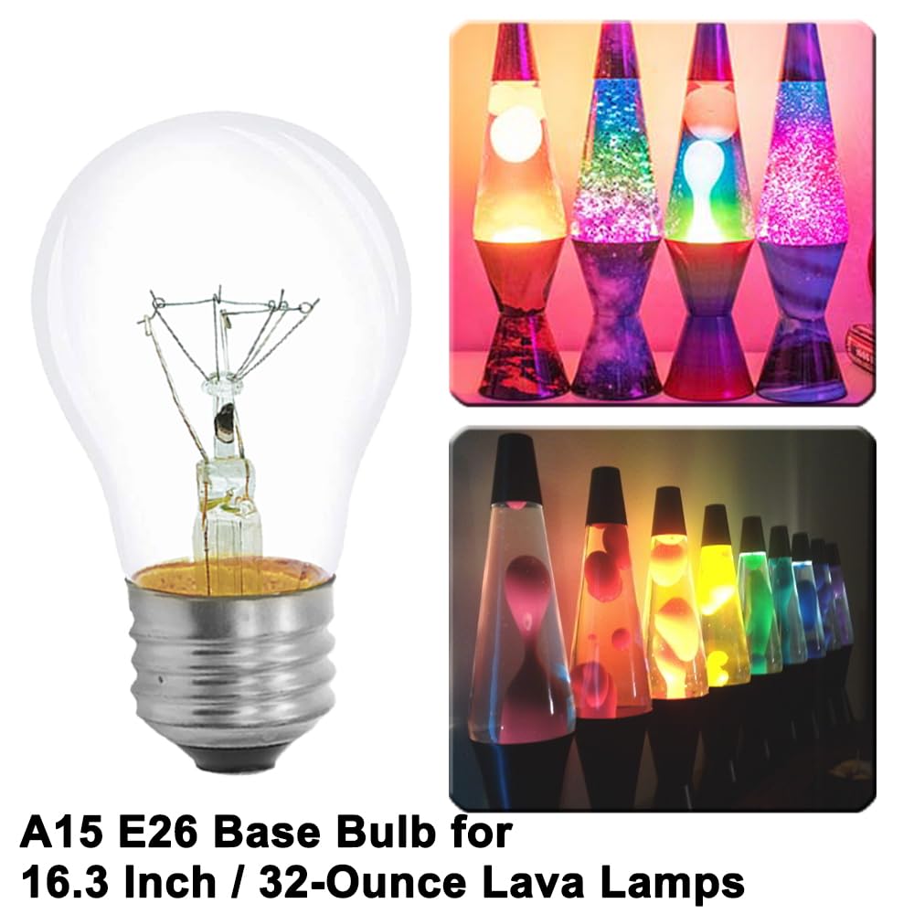 Appliance Oven Light Bulb A15 40W High Temperature 300 Degree Resistant For Microwave Oven 16-Inch Lava Lamp Range Hood Refriger