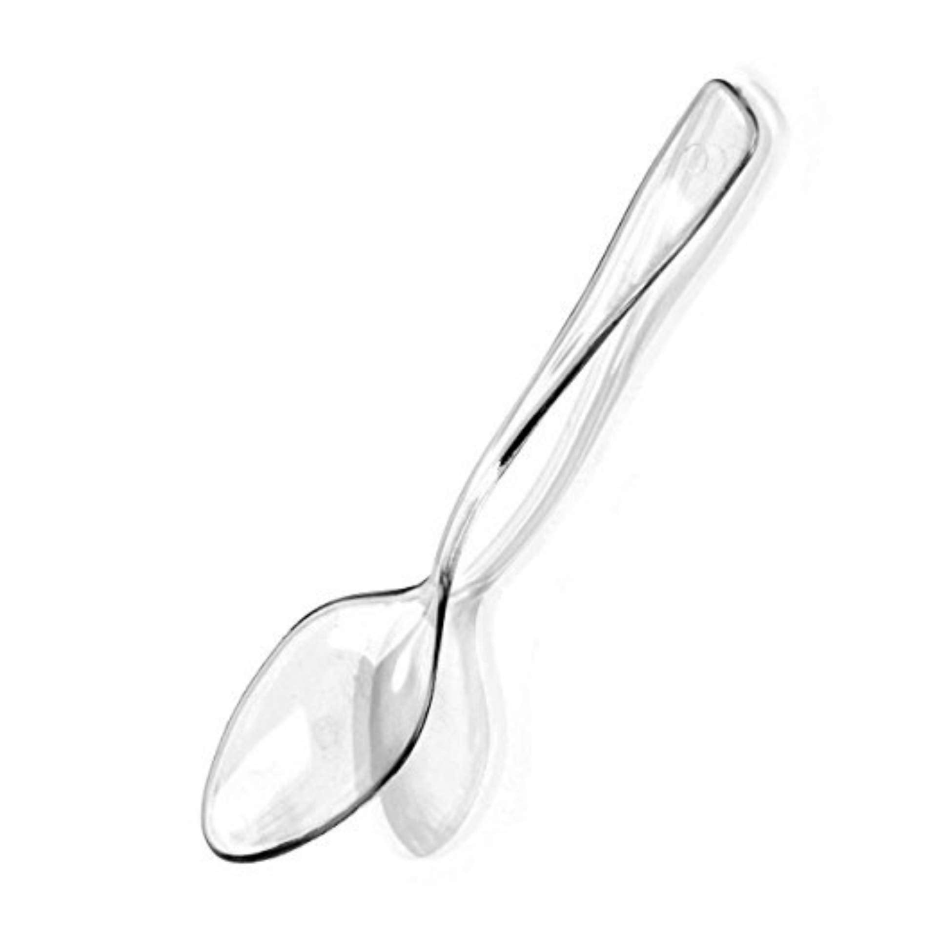 Zappy 100 Clear Plastic Mini Spoons 3.75'' Plastic Spoon Small Spoon Great Dessert Spoon Or Ice Cream Spoon Disposable Plastic S