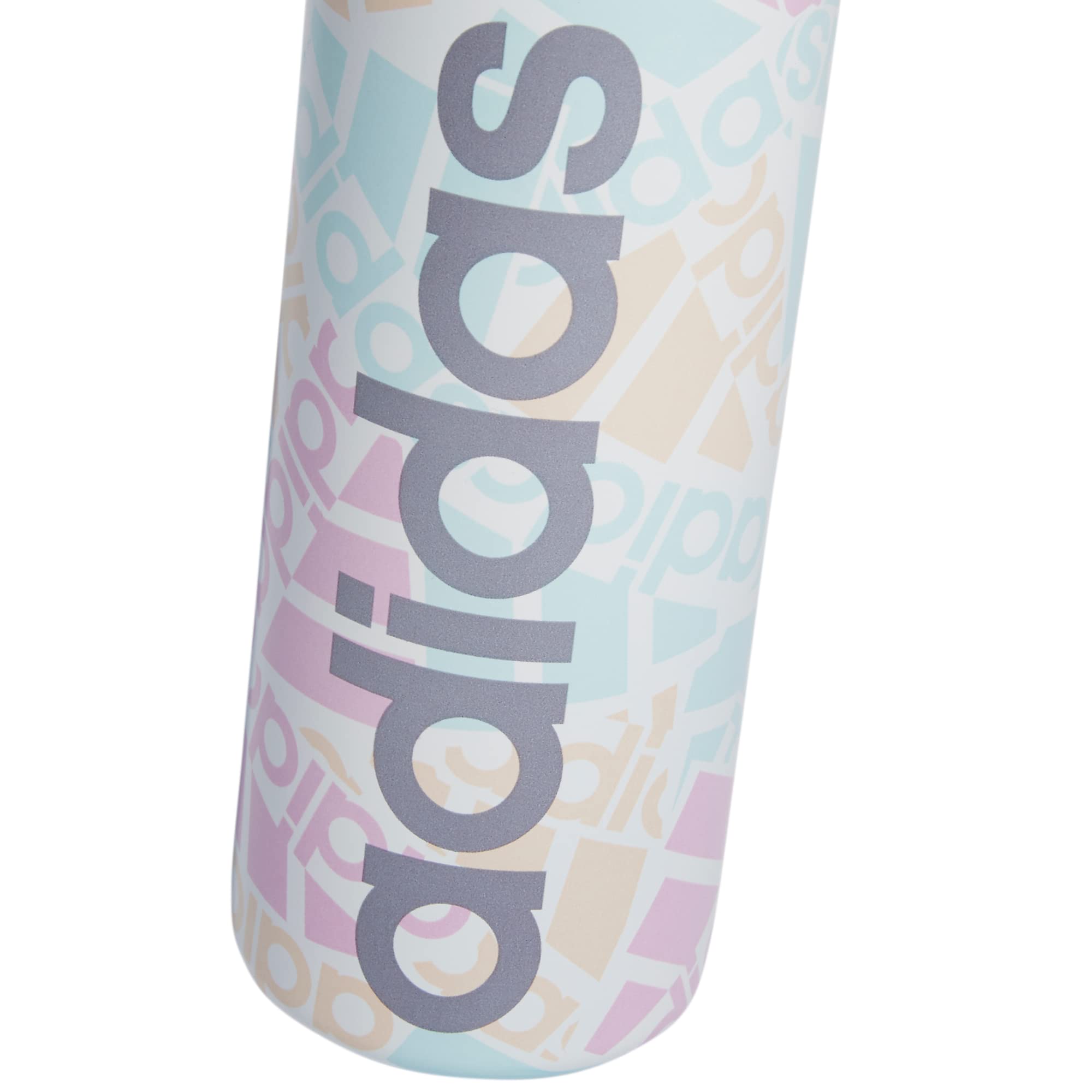 Adidas 600 Ml (20 Oz) Straw Top Metal Water Bottle, Hot/Cold Double-Walled Insulated 18/8 Stainless Steel, Adi Multi Collage/Alm