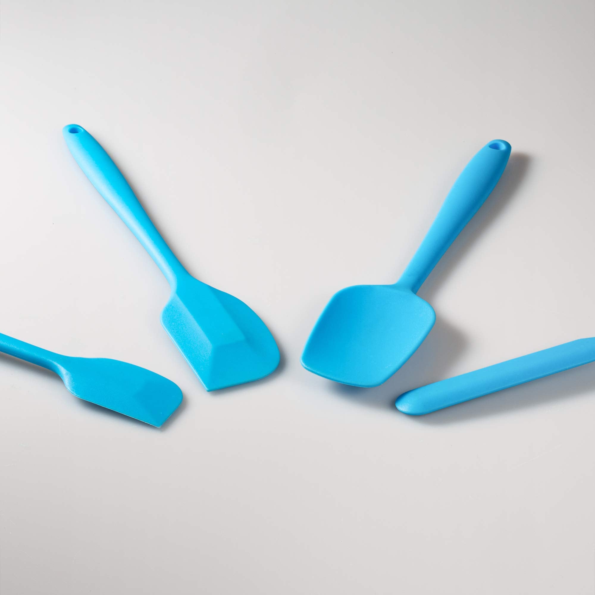 4 Piece Silicone Spatula Set, Flexible Heat Resistant Non-Scratch Baking Cooking Rubber Spatulas With Stainless Steel Core, Blue